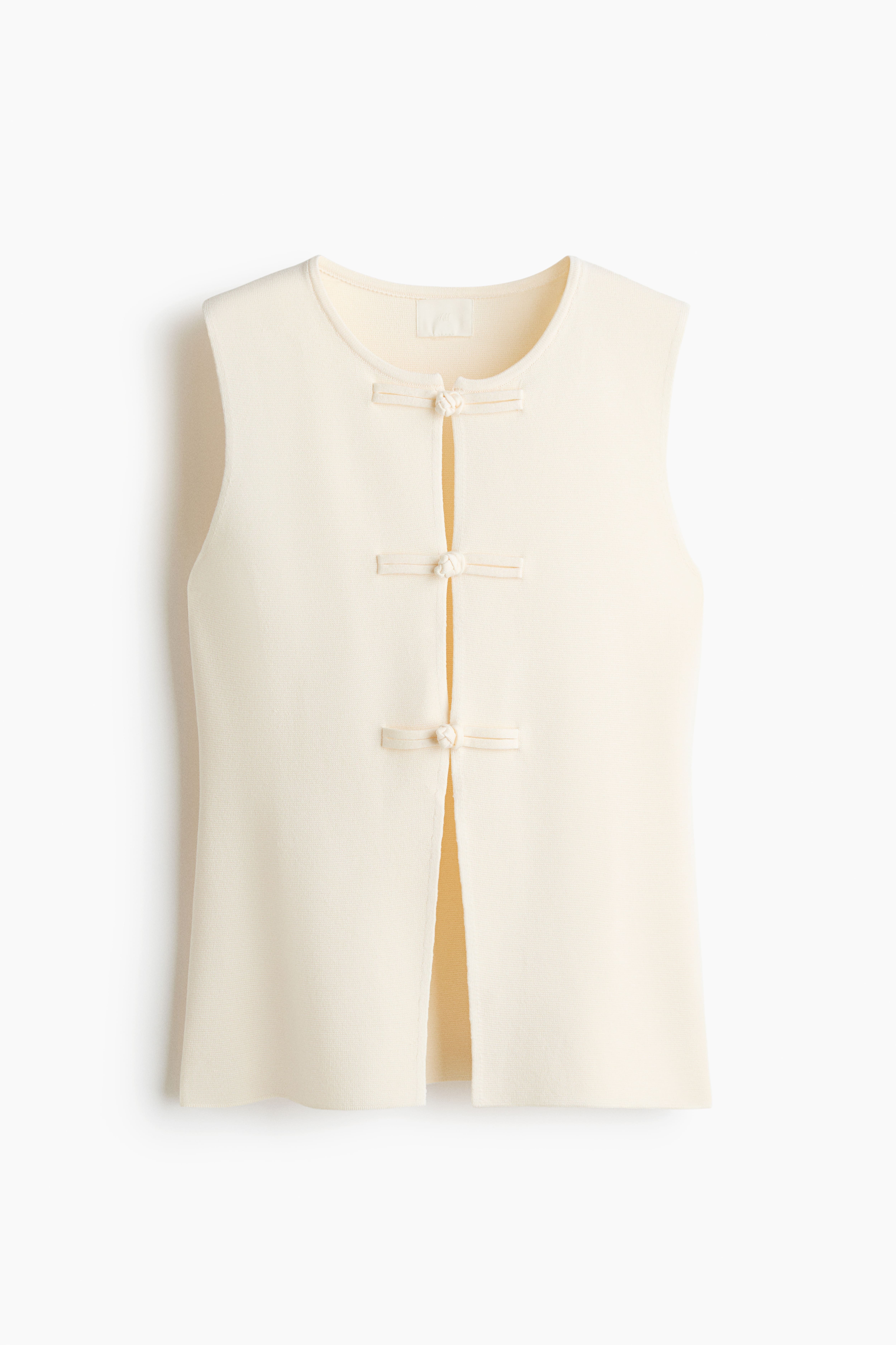 Sleeveless Button-Front Top