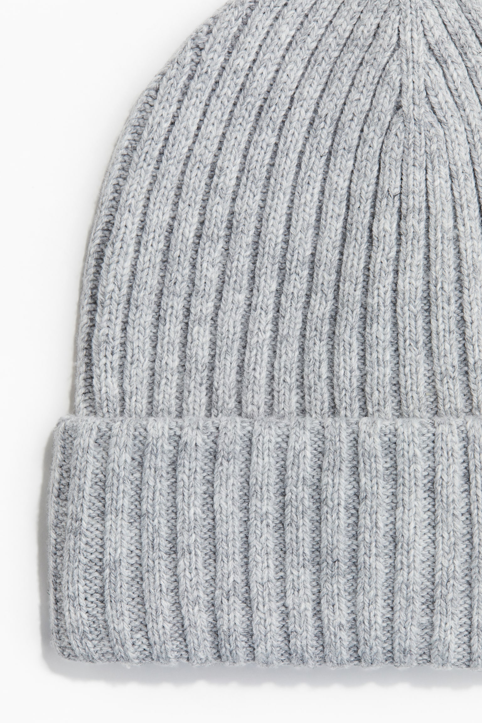 Rib-knit beanie - Light grey marl/Black/Beige marl/Cream - 4