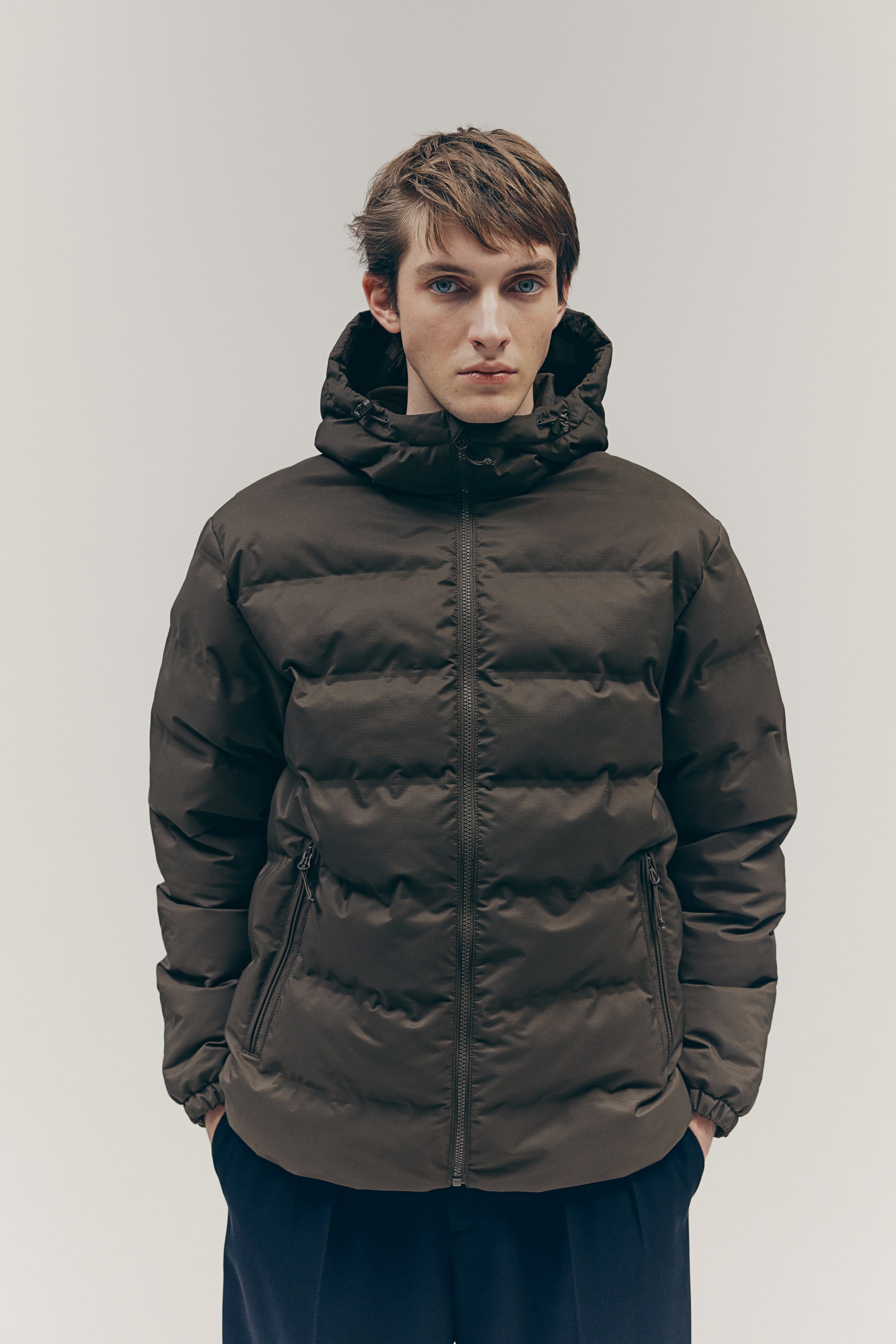 Regular Fit puffer jacket - Dark khaki green - Men | H&M GB 2