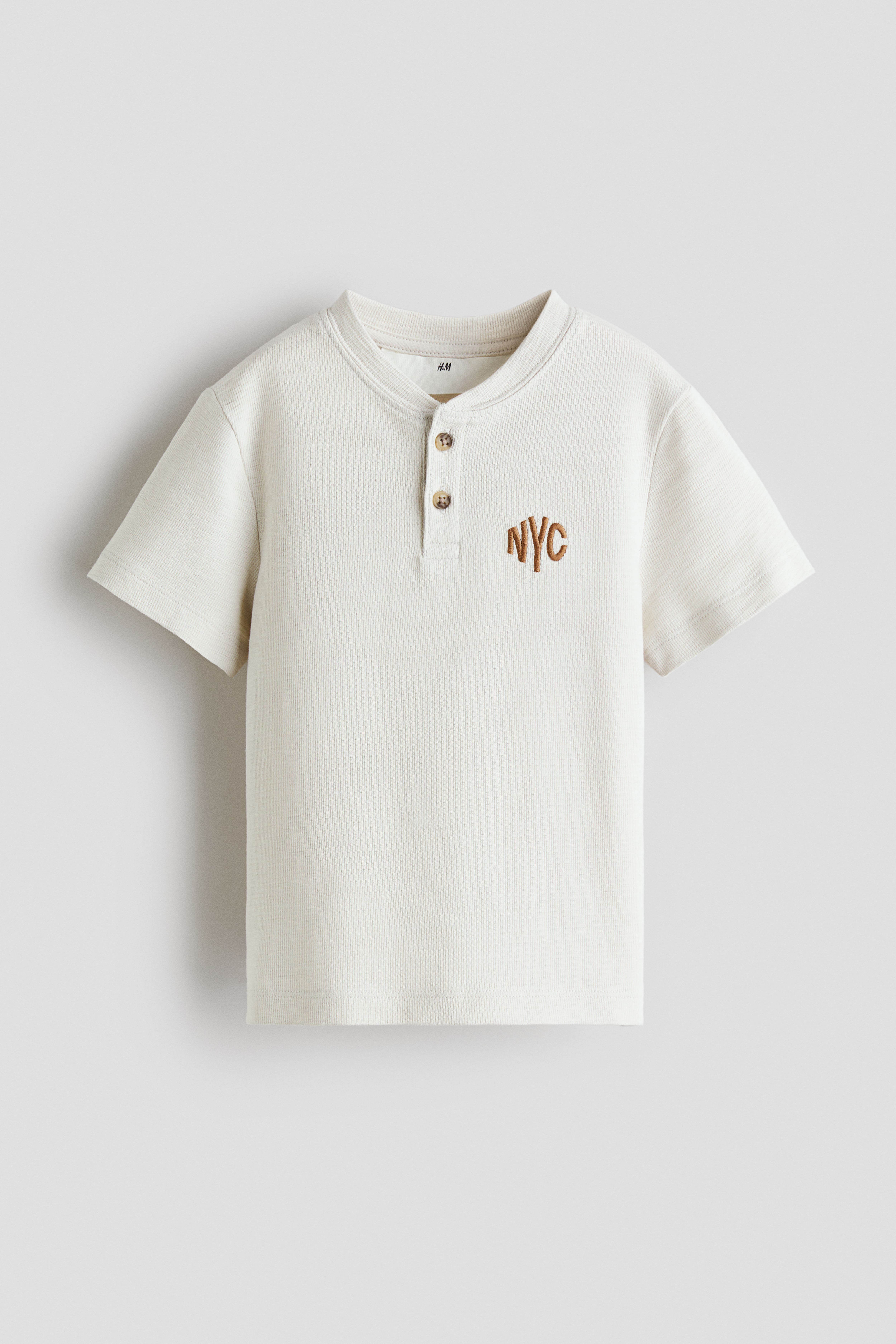 T-shirt en coton avec col tunisien
