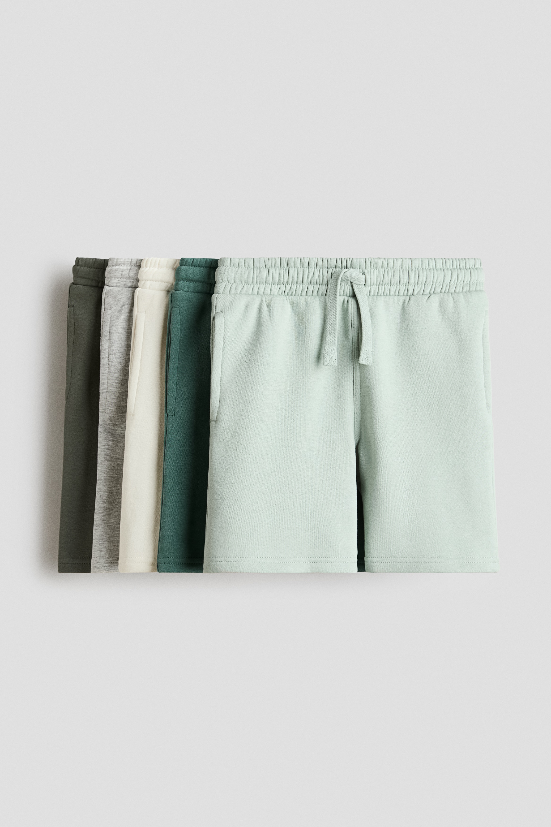 H & M - 5er-Pack Knielange Sweatshorts - Grün - Kinder