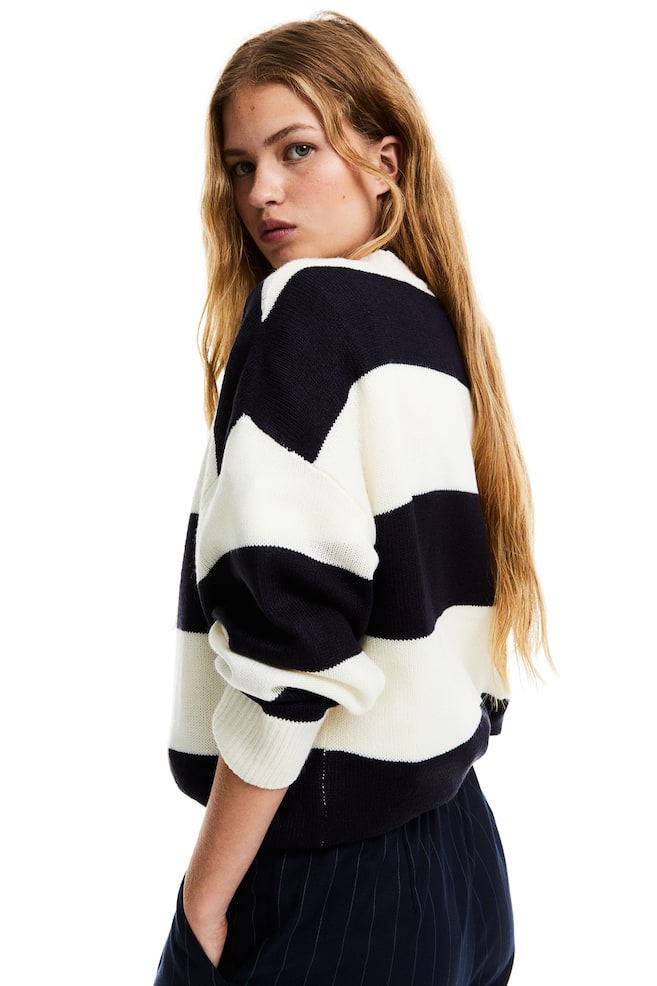 Jacquard-knit jumper - Navy blue/Striped/Cream/Striped/Cream/Striped/Cream/Striped/dc/dc/dc/dc - 5