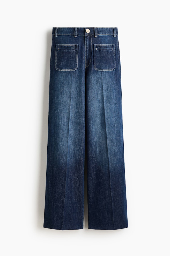 Wide High Jeans - Dunkles Denimblau/Helles Denimblau/Blassgelb/Denimblau/Weiß - 1