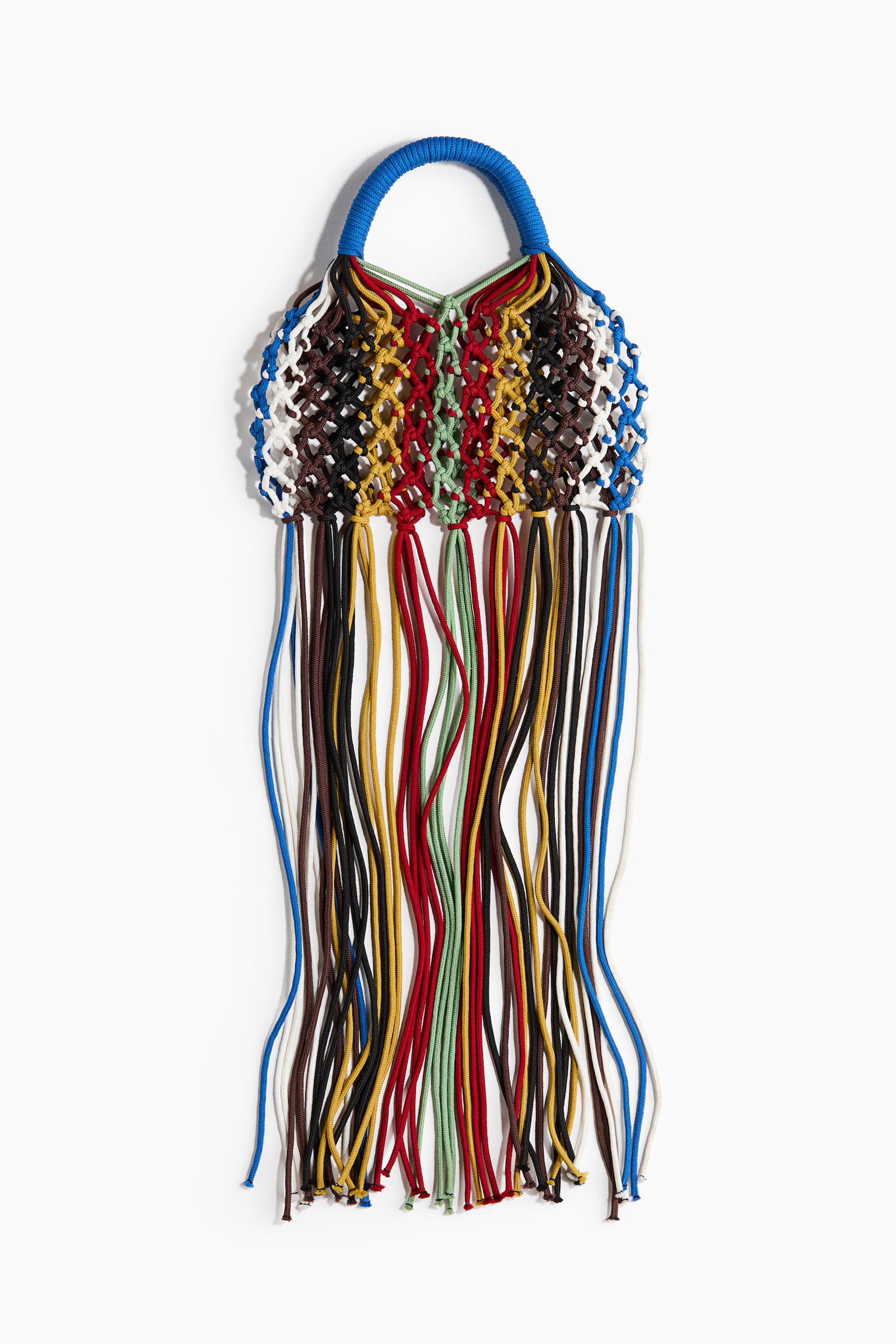 Borsetta in rete con frange - Blu acceso/rosso - 1