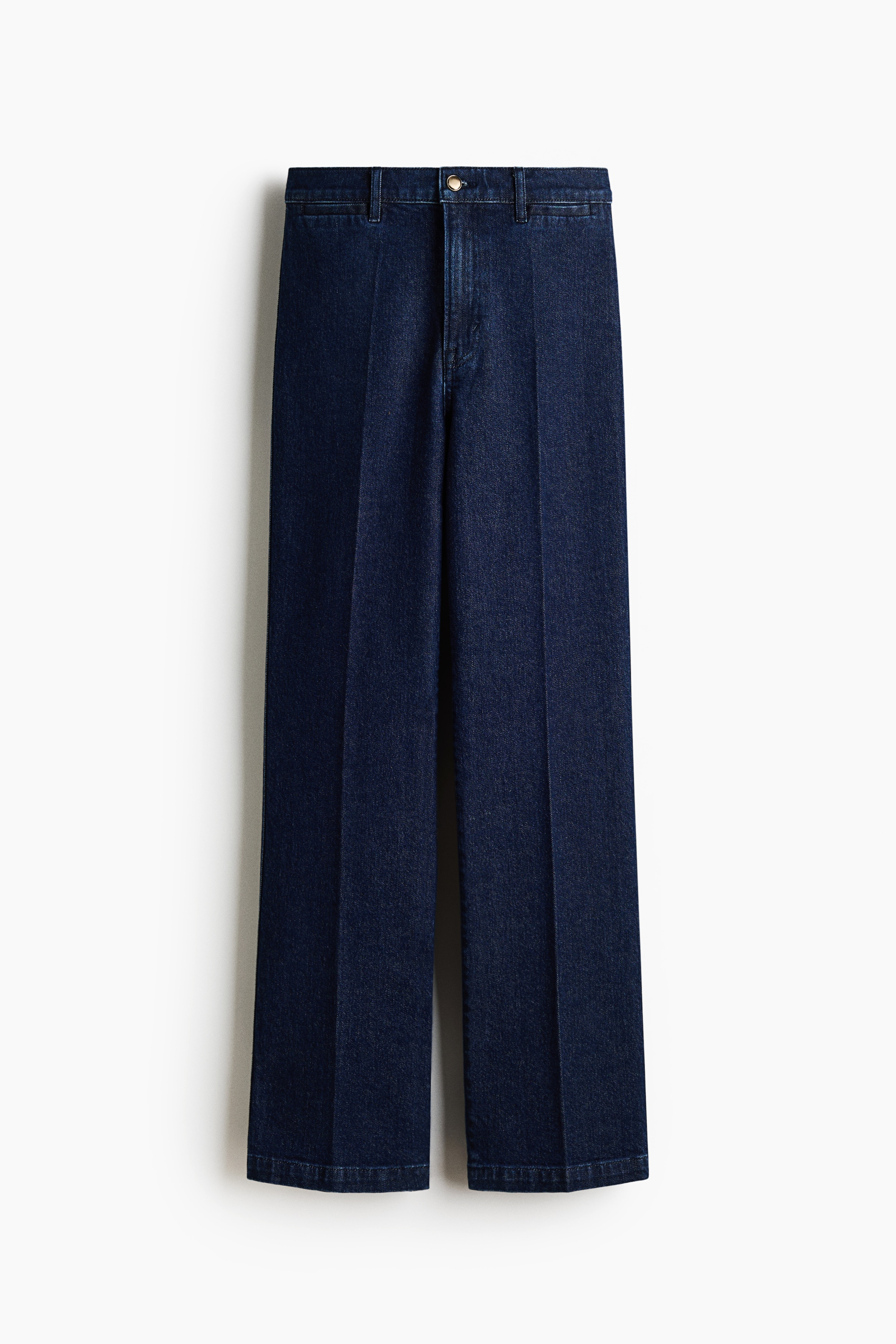 Straight High Jeans - Dark denim blue/Denim blue/White
