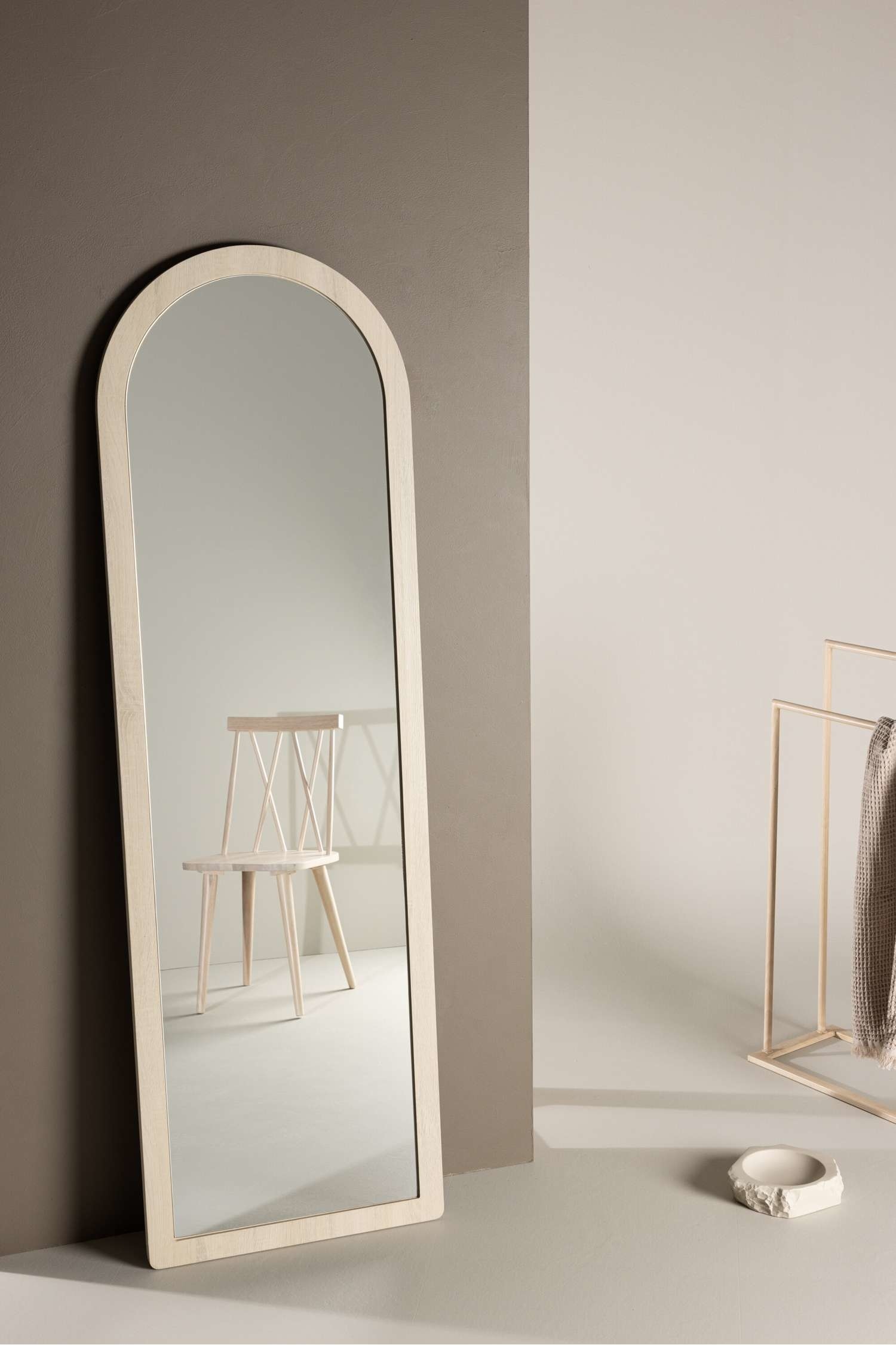 Specchio Grande Memphis - Vetro, Bianco Decapato