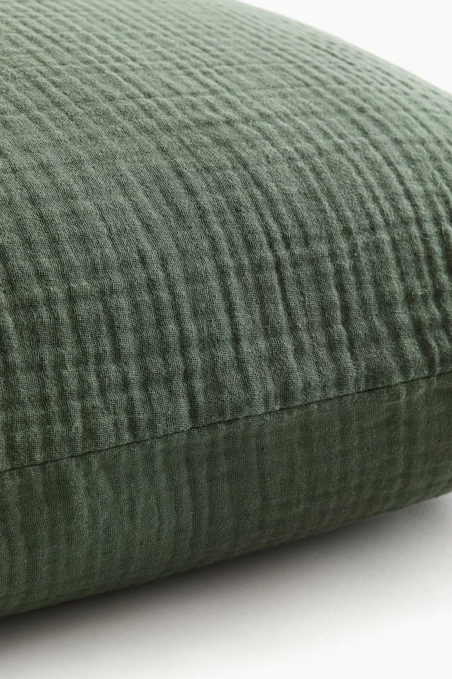 Cotton Muslin Pillowcase-Dark green - 2