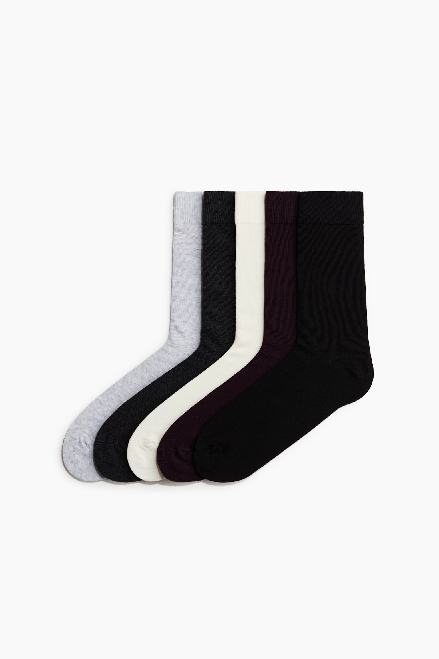 Calze 5 paia - Bordeaux/Nero/Verde scuro/marrone/bianco/Crema/beige/marrone/nero