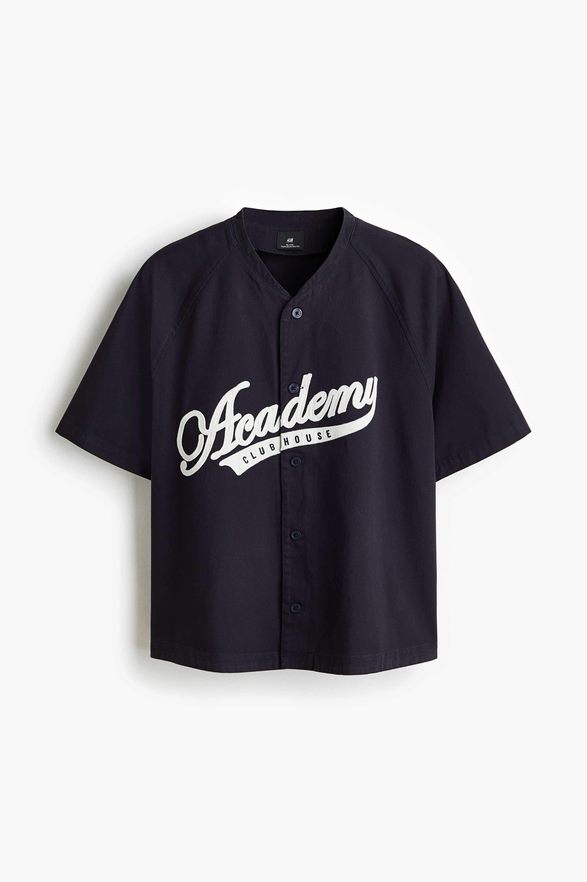 Relaxed-Fit Cotton Baseball Shirt - Navy blue/Academy Club House/White/Academy Club House