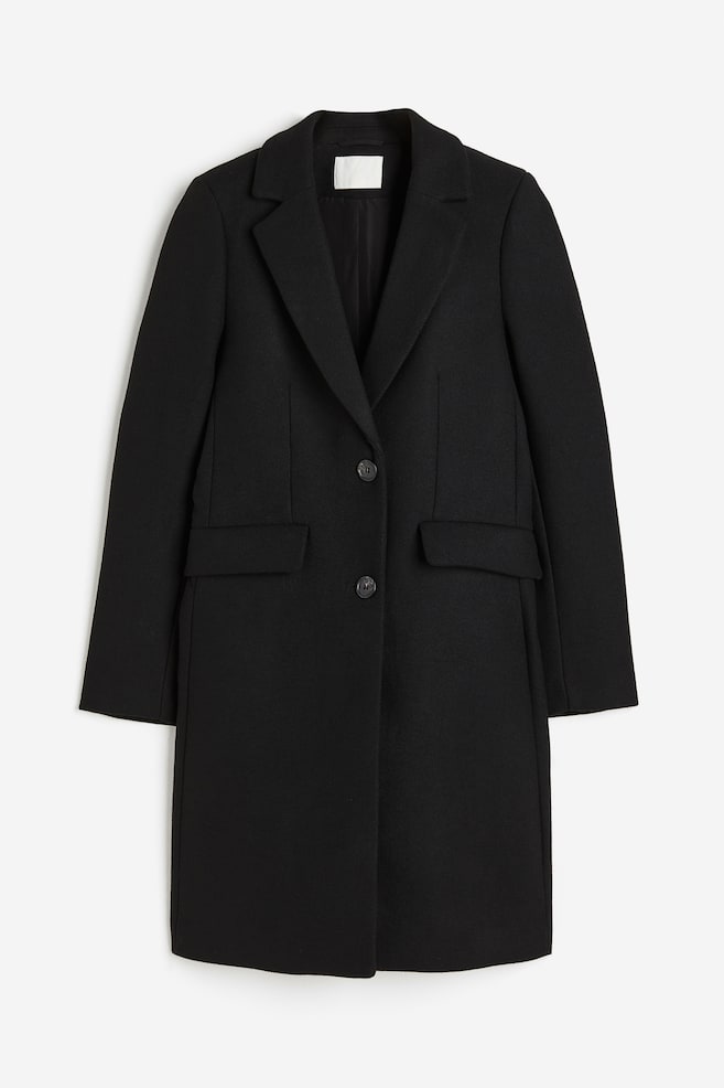Manteau à fermeture droite - Noir/Beige - 2