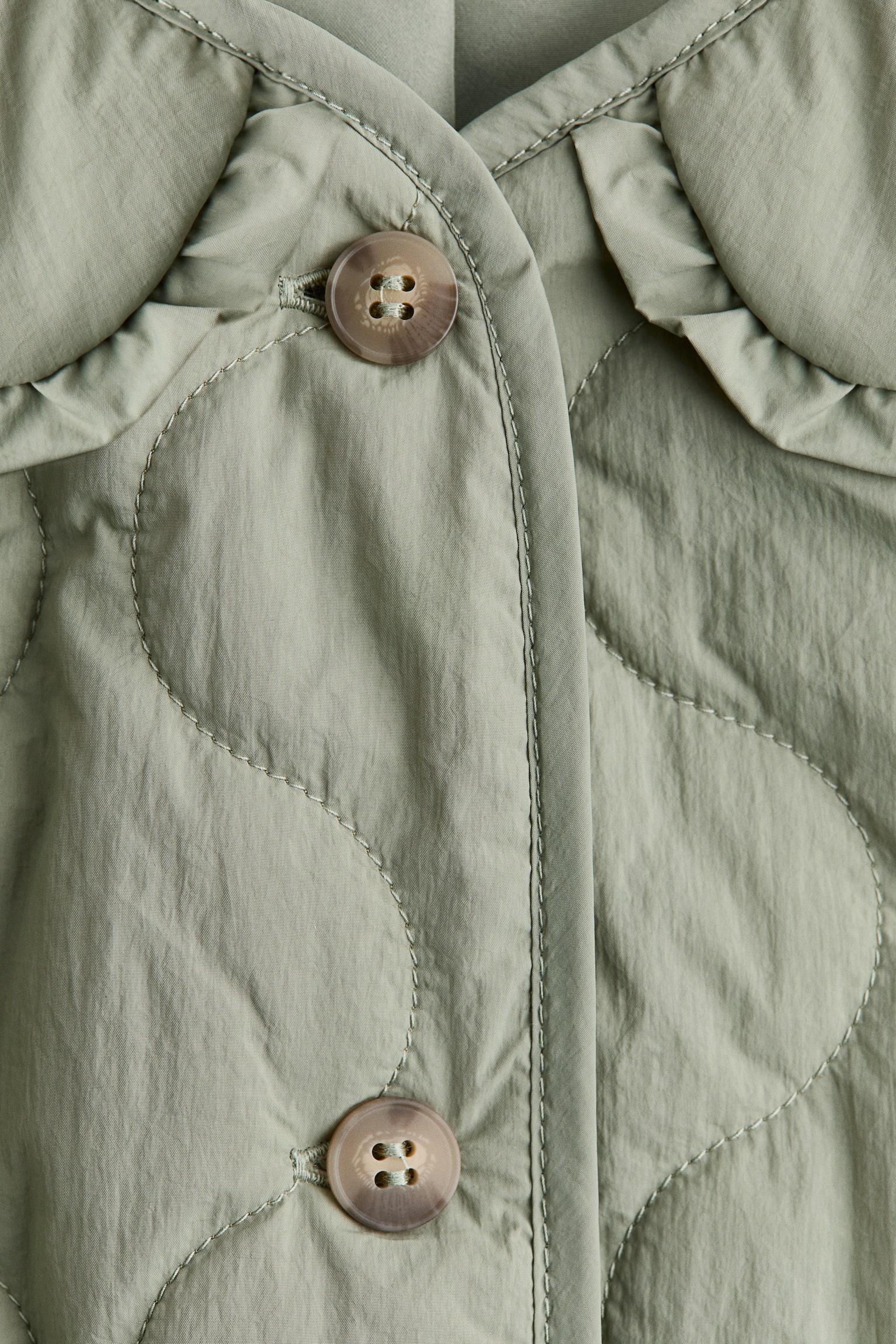 Prošivena jakna - Svetla kaki zelena - 2