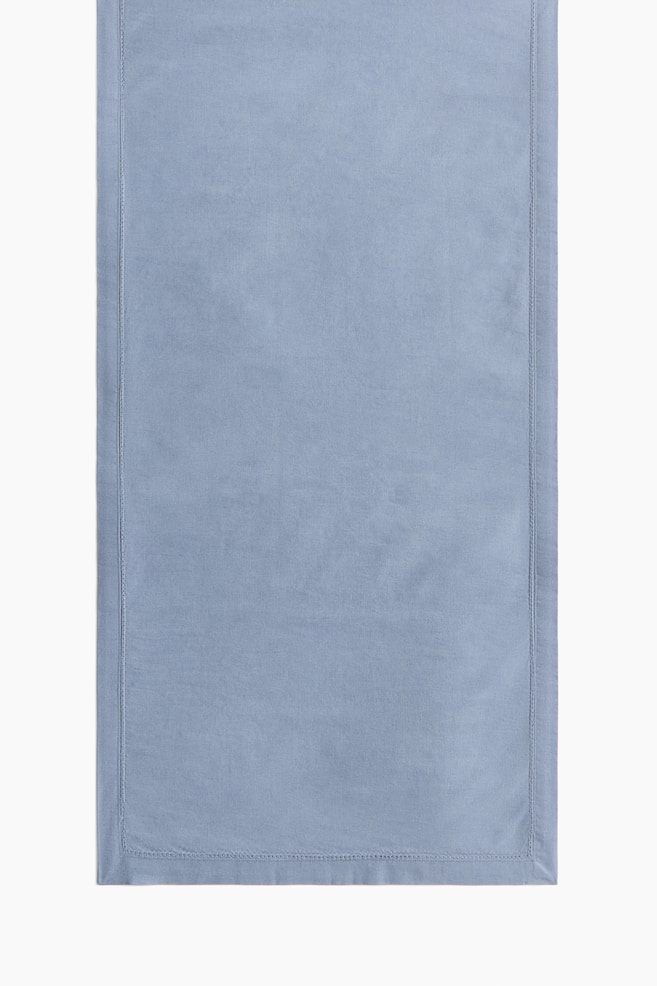 Katoenen tafelloper - Dusty blauw/Wit/Lichtroze/Lichtbeige/Licht kakigroen - 1