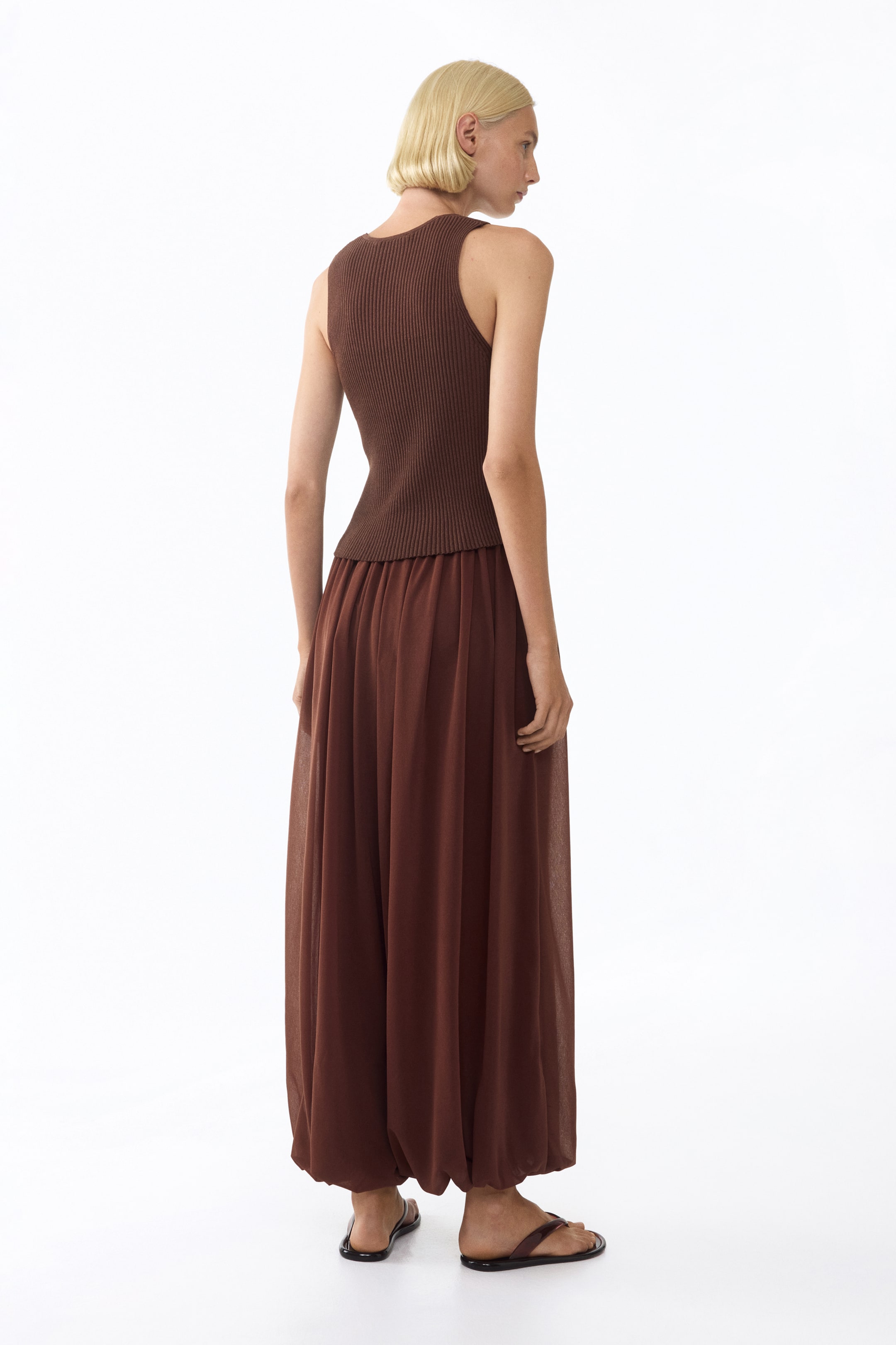 Rib-Knit Knot-Button Top