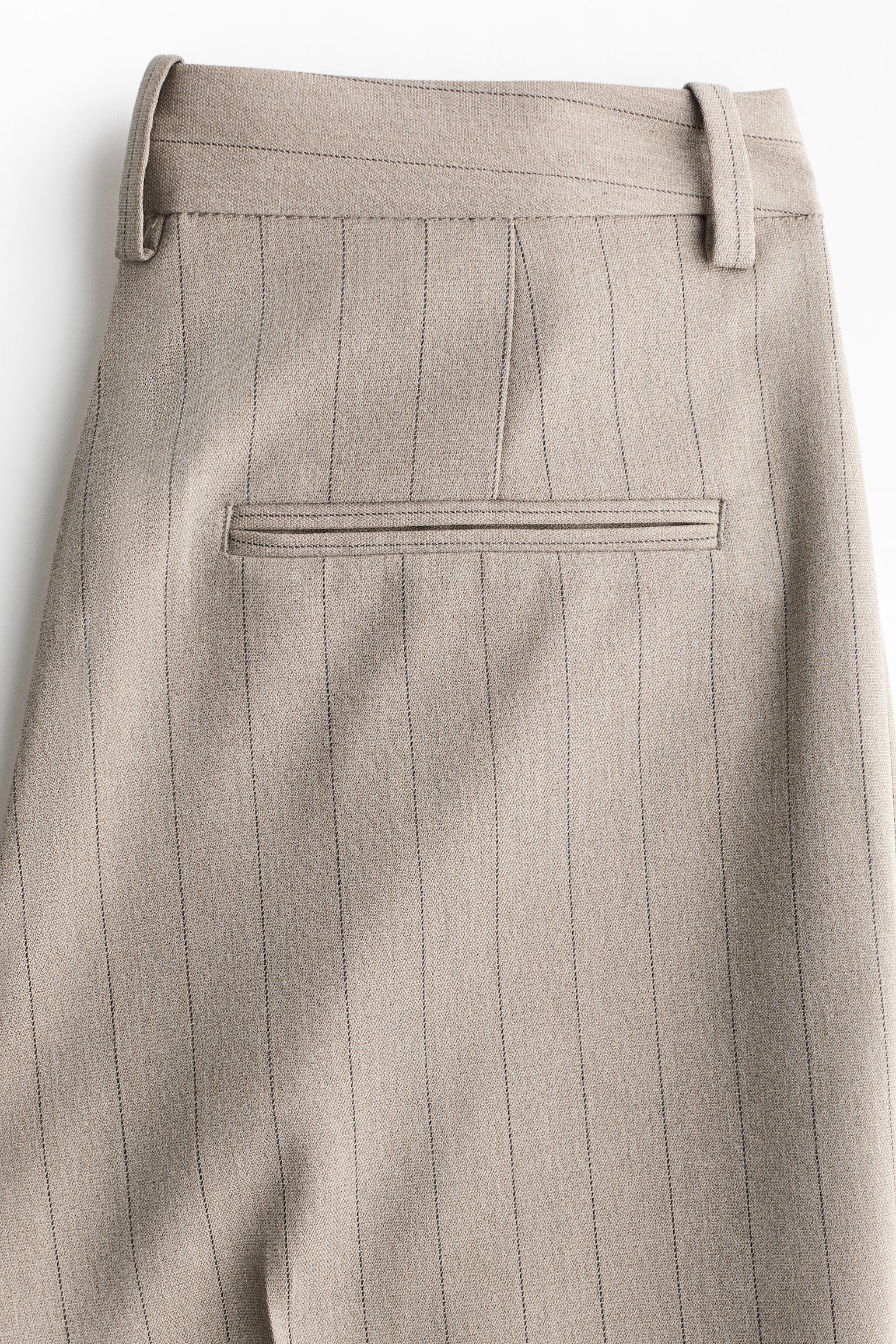 Utsvängd byxa - Gråbeige/Kritstrecksrandig - 8