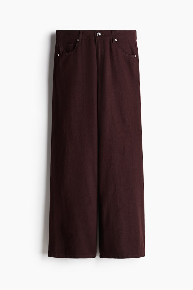 Široke pantalone od mešavine lana