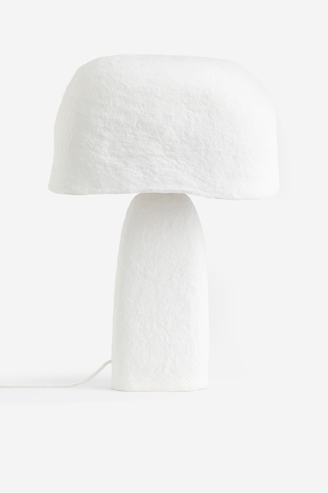 Lampe de table en papier mâché - Blanc - 1