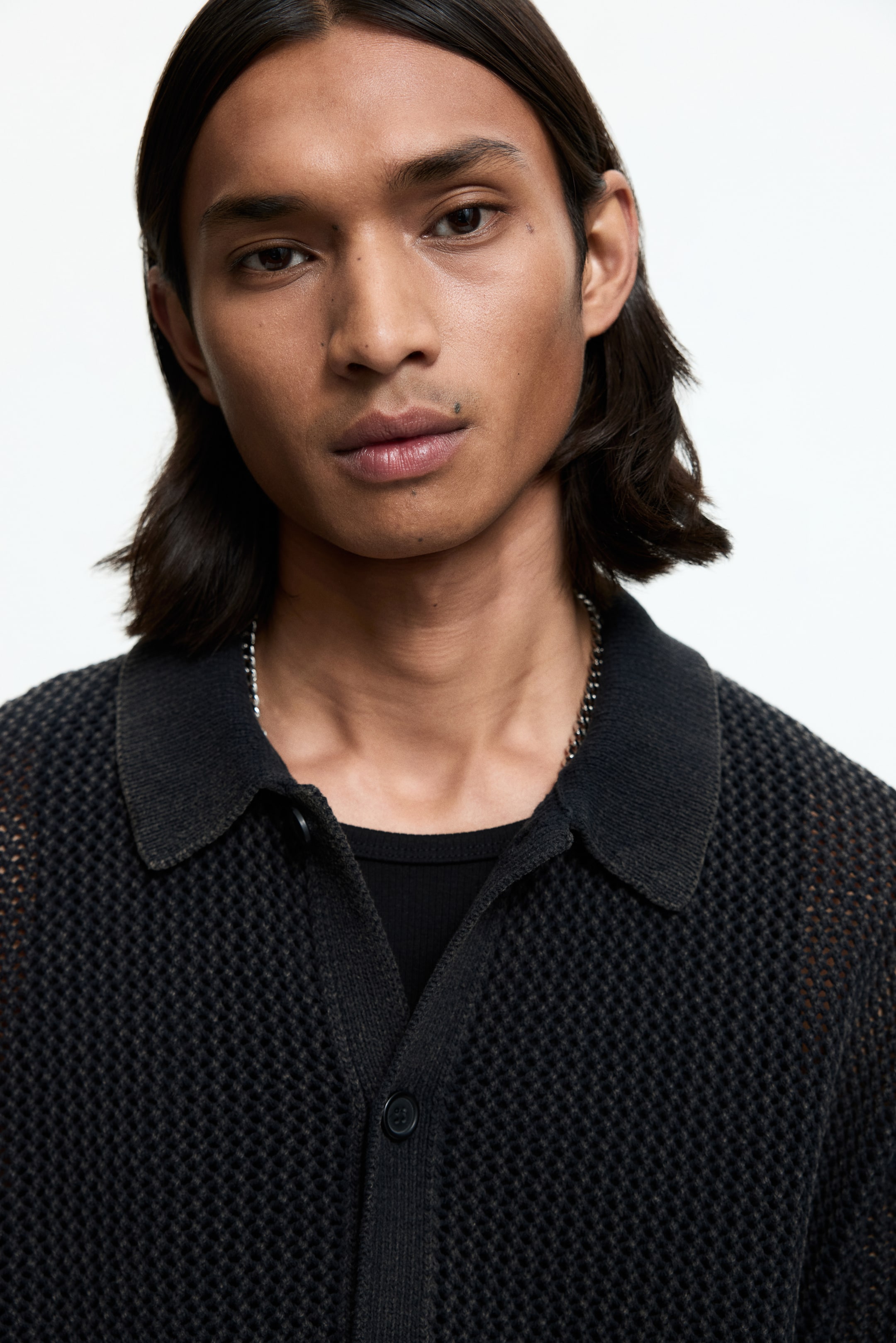 Relaxed-Fit Open-Knit Shirt