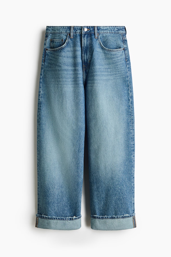 Straight Regular-Waist Jeans - Denim blue/Dark denim blue - 1