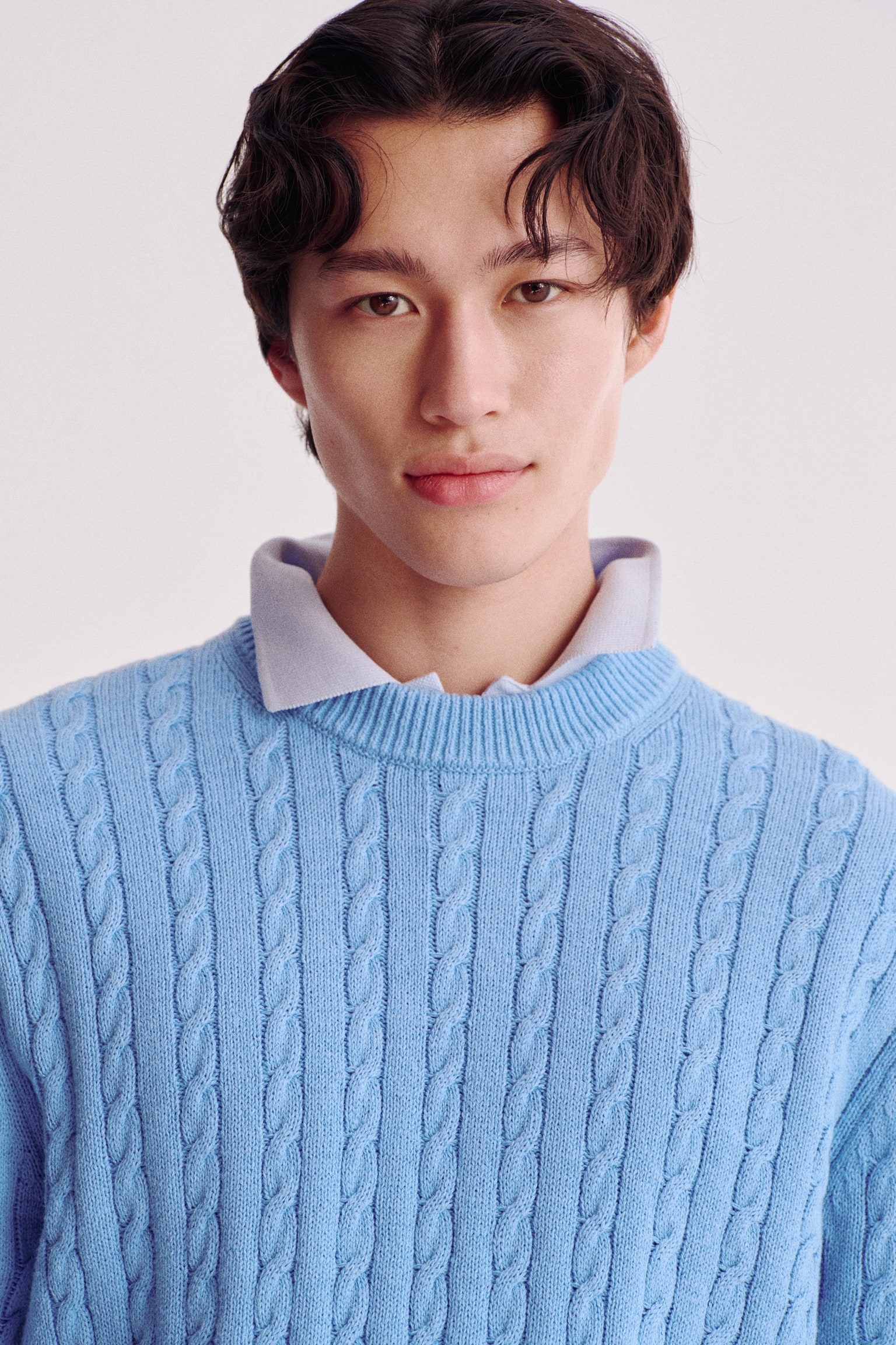 Πλεκτό πουλόβερ Regular Fit με σχέδιο πλεξούδα - Γαλάζιο/Ναυτικό μπλε/Πράσινο - 4