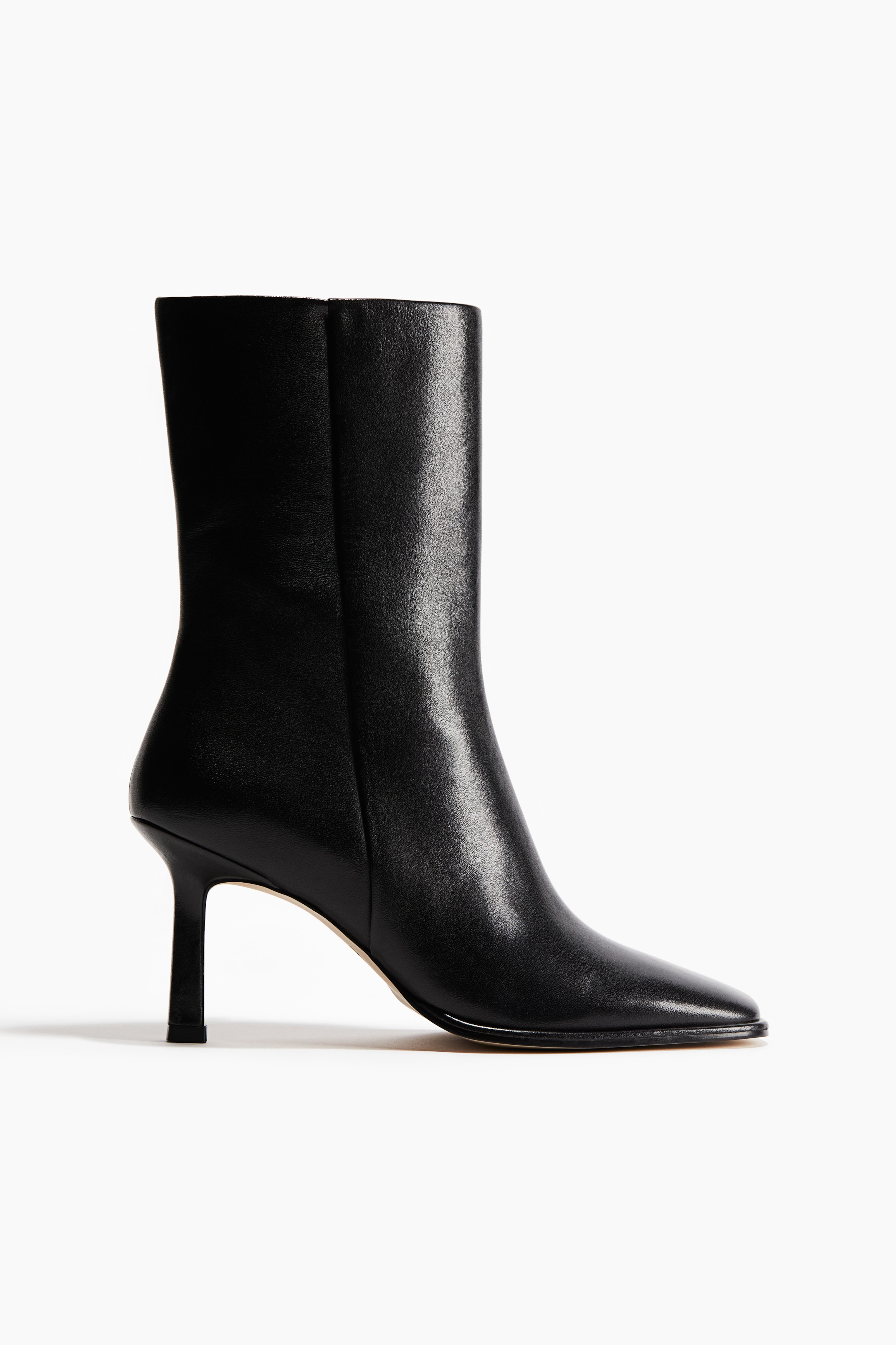 Leather heeled boots online