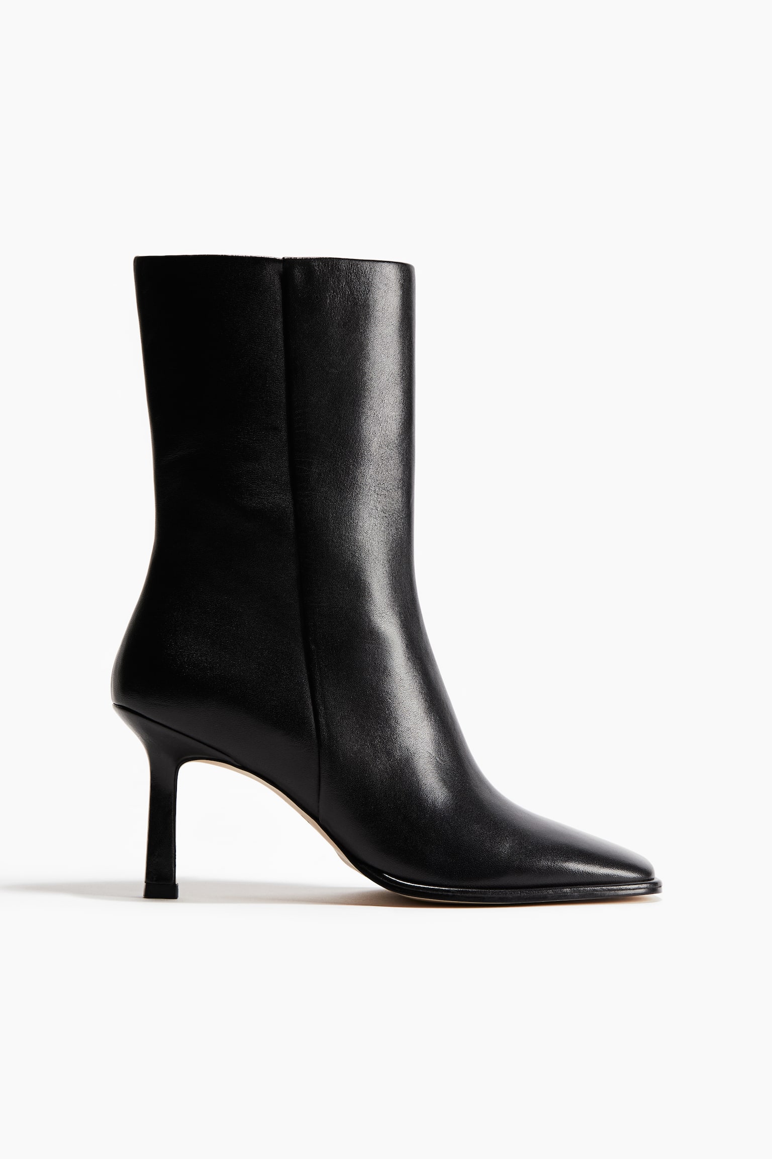 Heeled leather ankle boots - Black - 1