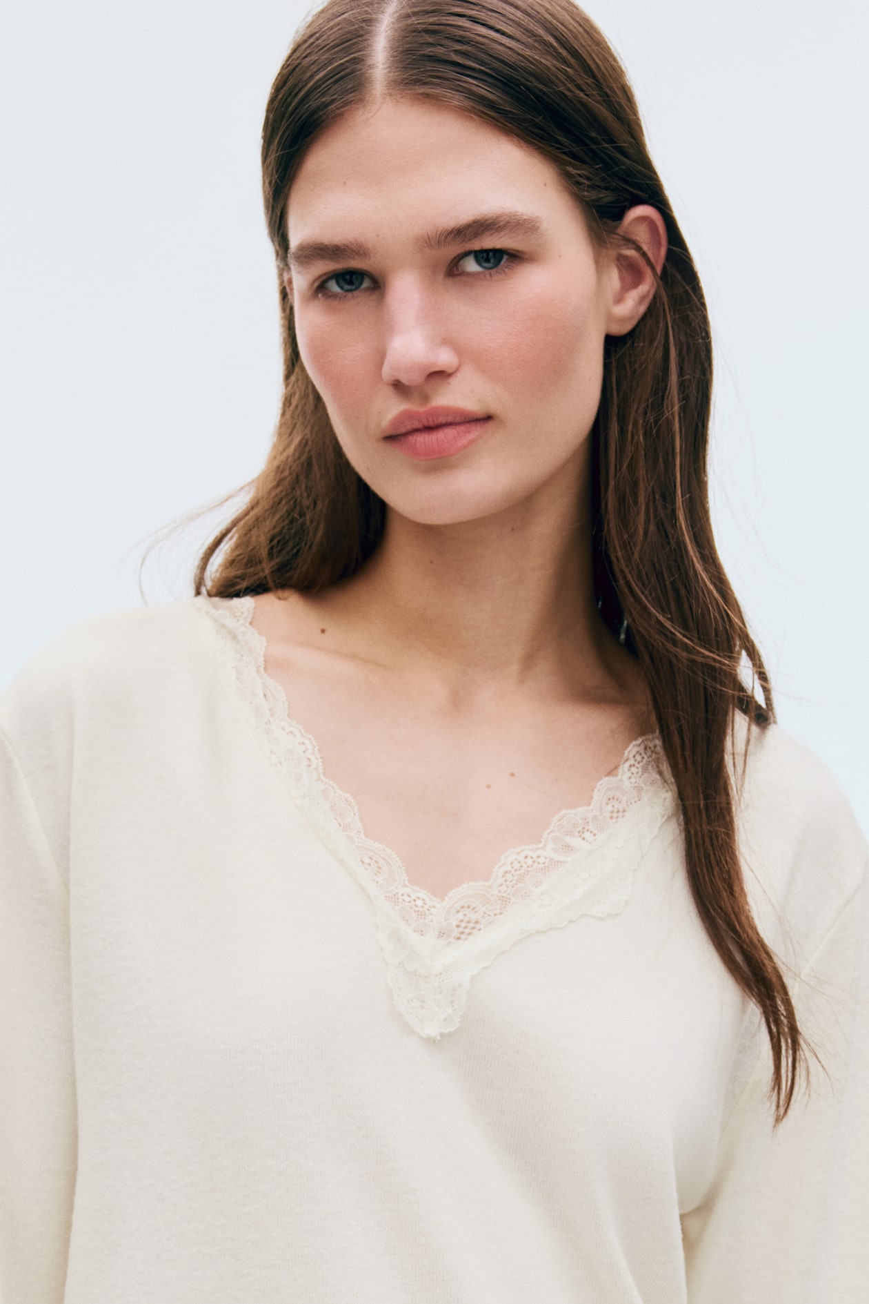 Lace-Trimmed Knit Top - image 4