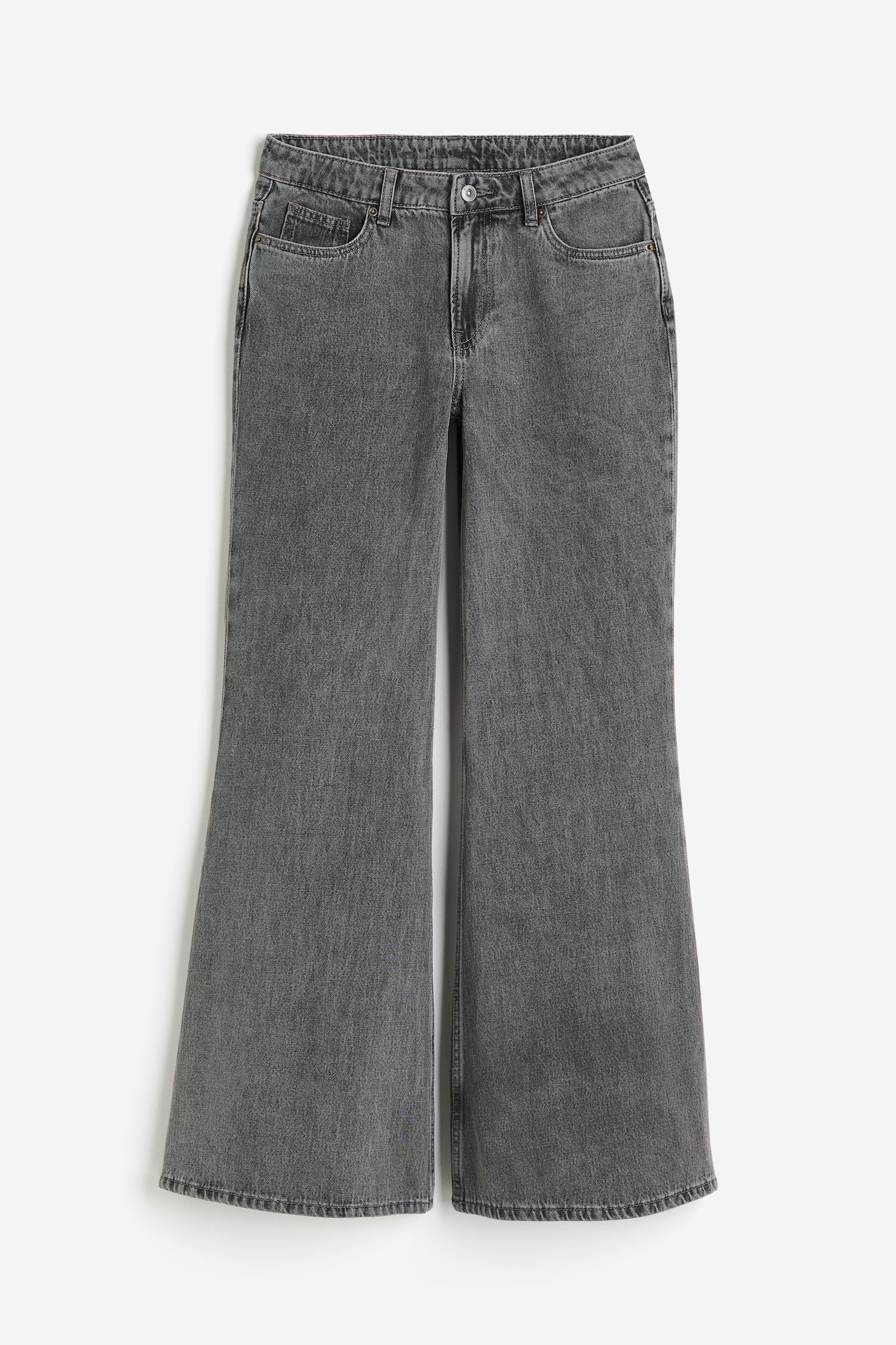 Flared Regular Jeans - Denim black/White - 2