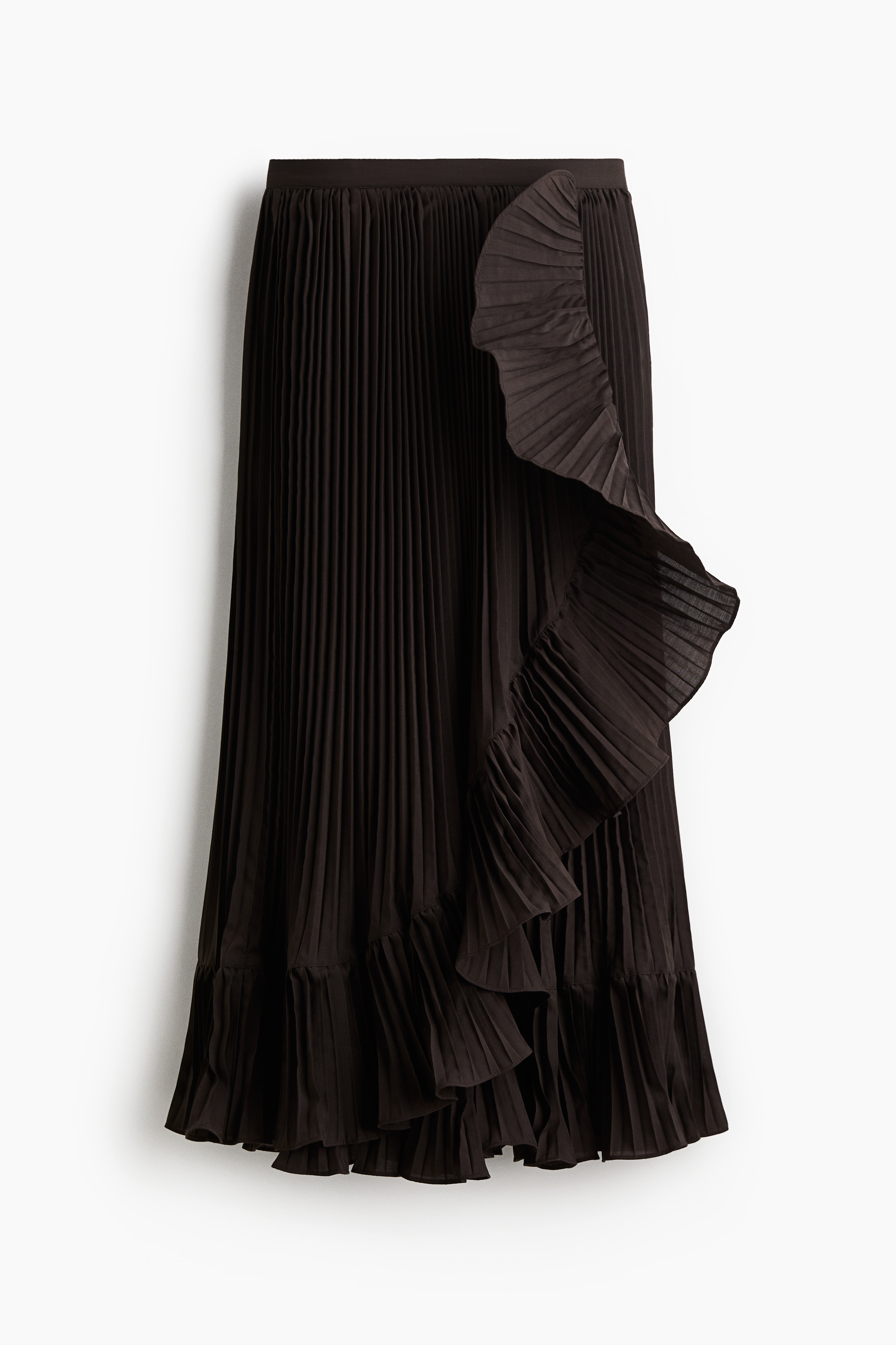 플리츠 스커트 - 다크 브라운