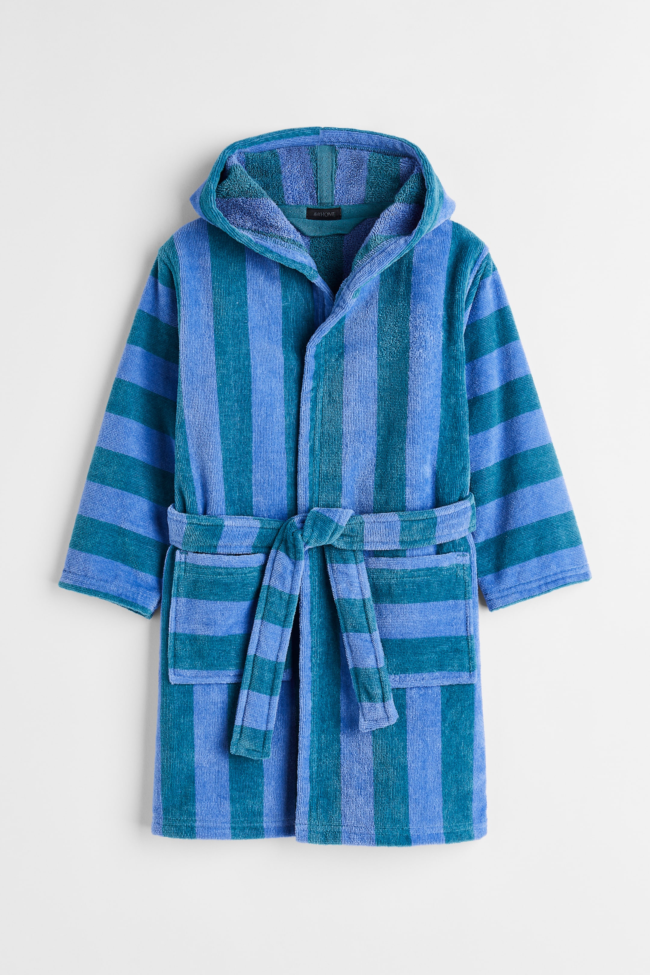 View larger image: Striped Terry Bathrobe - Blue/turquoise striped - Home All | H&M US 1