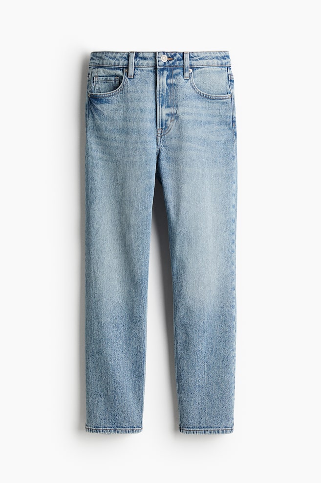 Slim Straight High Ankle Jeans - Light denim blue/White/Denim blue - 1