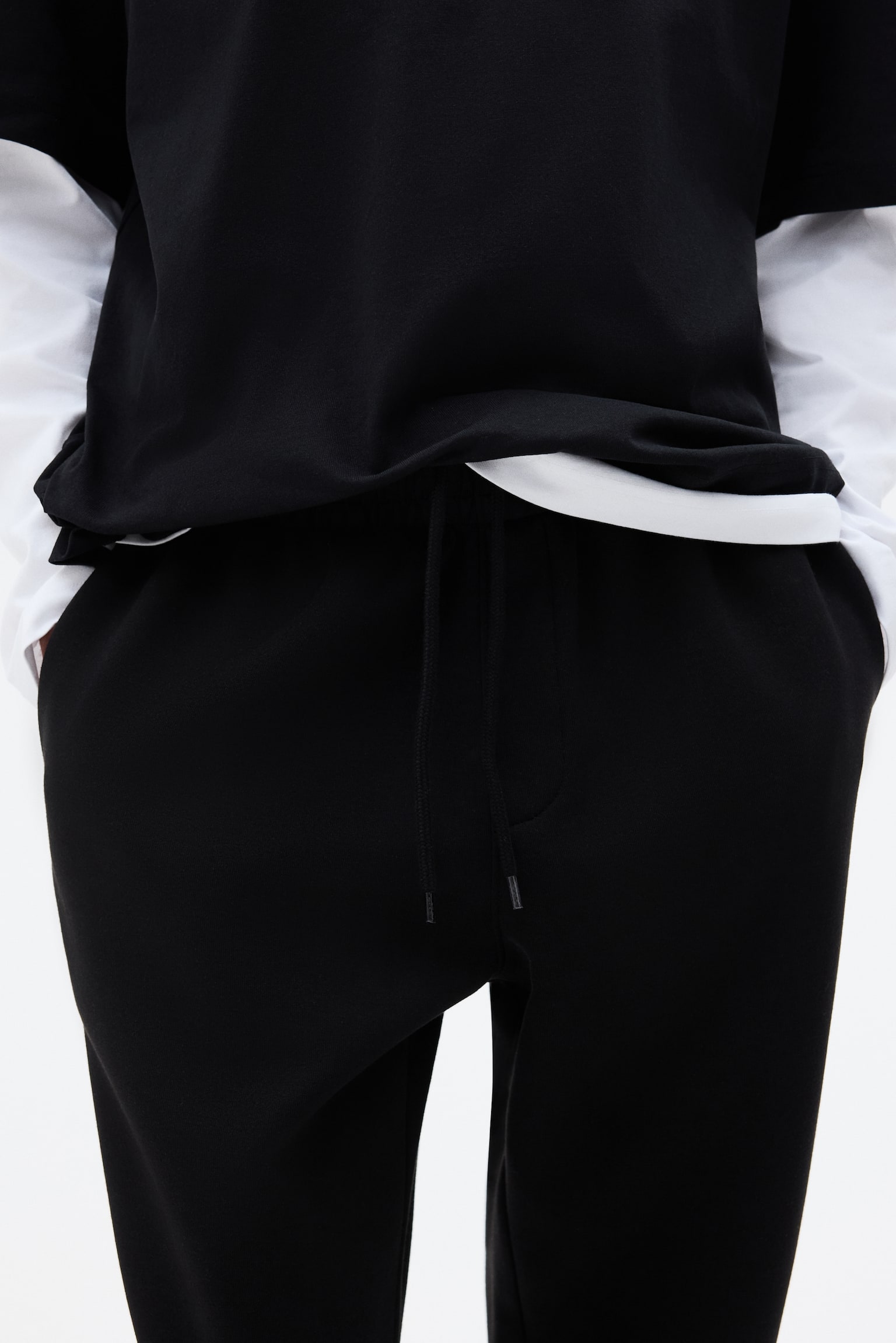 Regular Fit Sweatpants - Black/Dark grey - 6