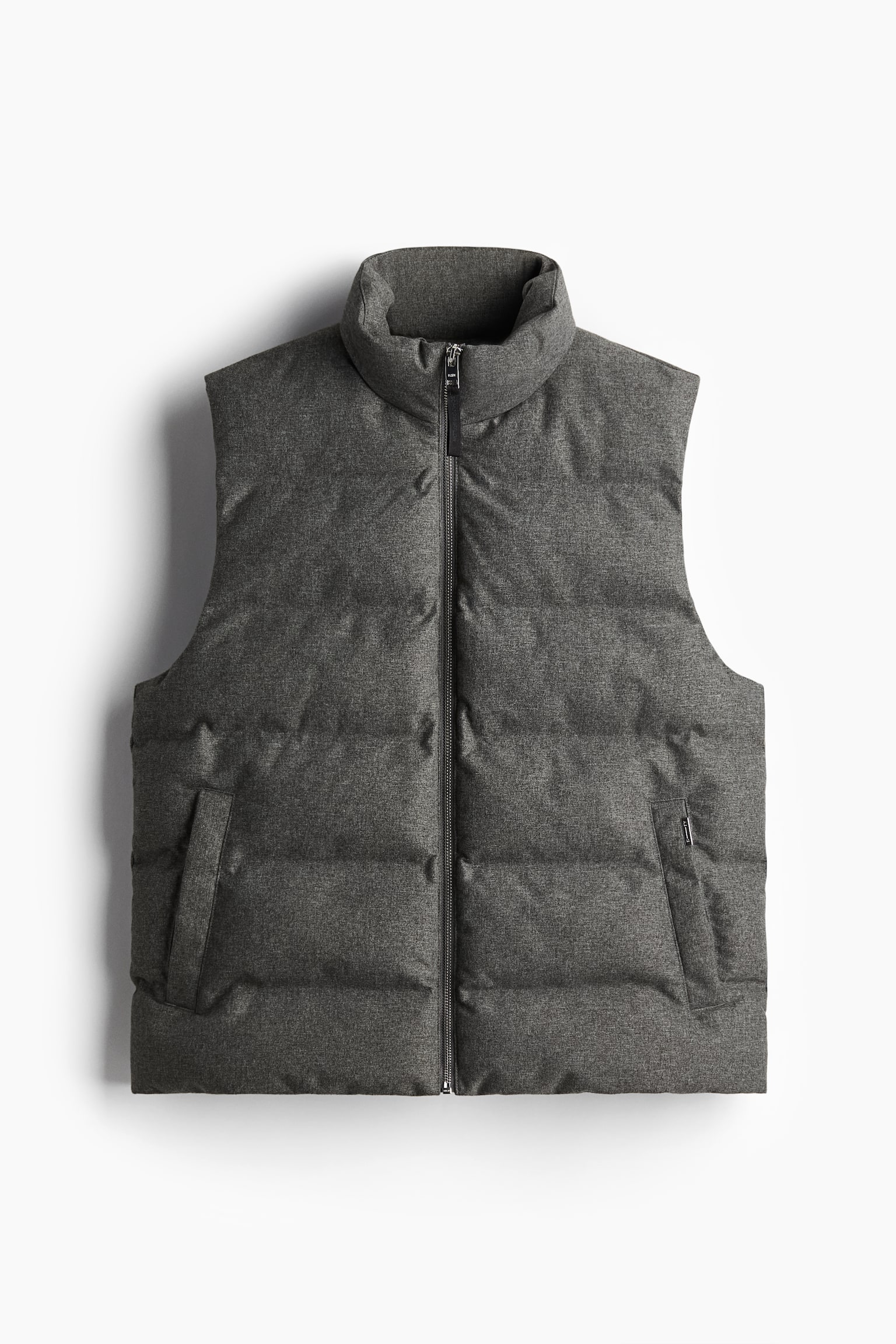 Regular Fit Water-repellent puffer gilet - Dark grey/Black - 1