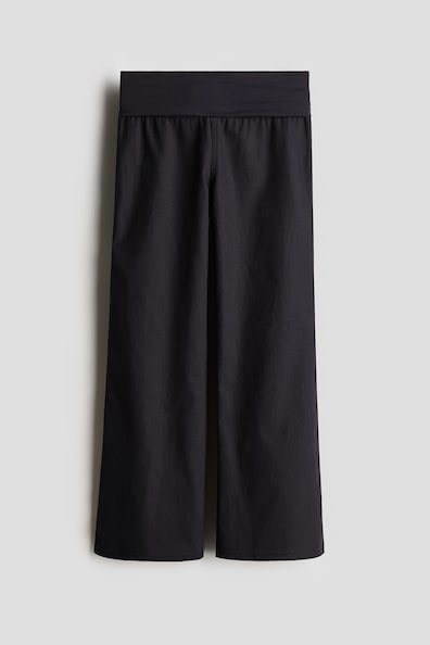 リネンブレンド ヨガスタイルパンツ