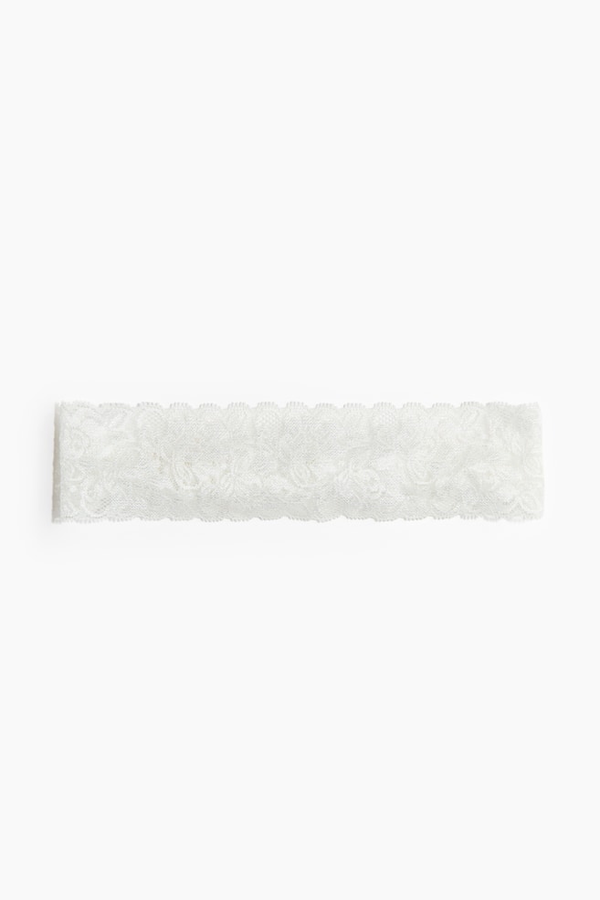 Lace Hairband - White/Dark brown - 1