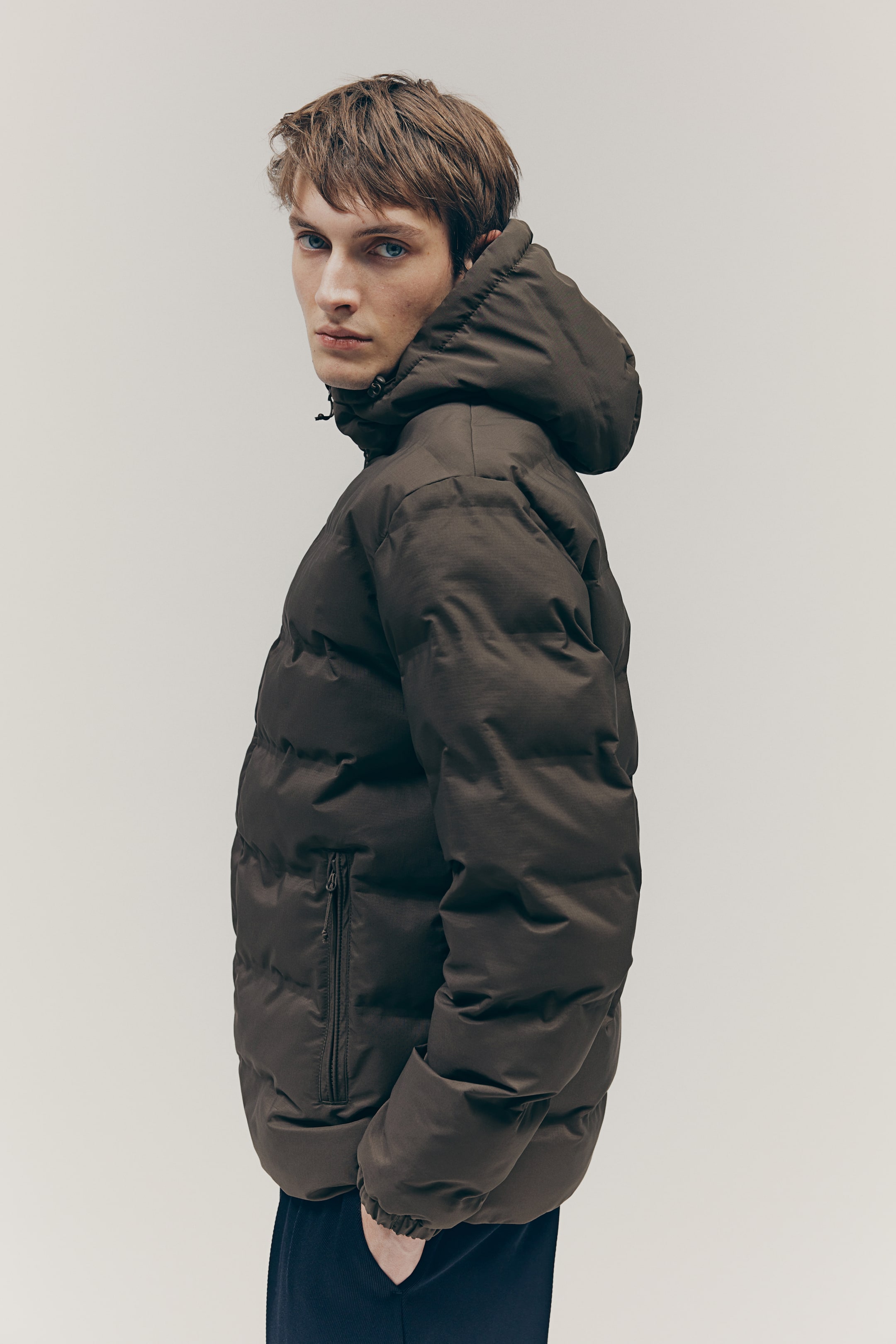 Regular Fit puffer jacket - Dark khaki green - Men | H&M GB 4