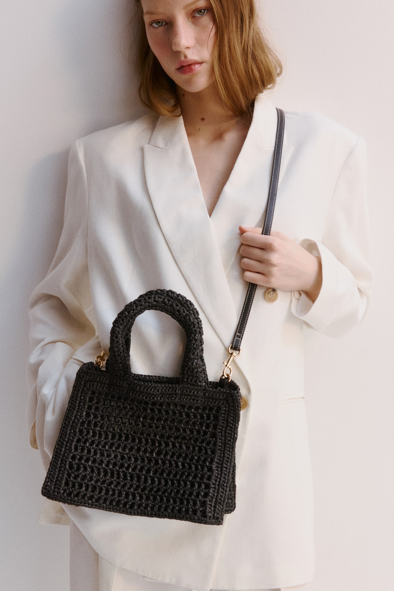 Sac à main en paille Noir FEMME H&M CA