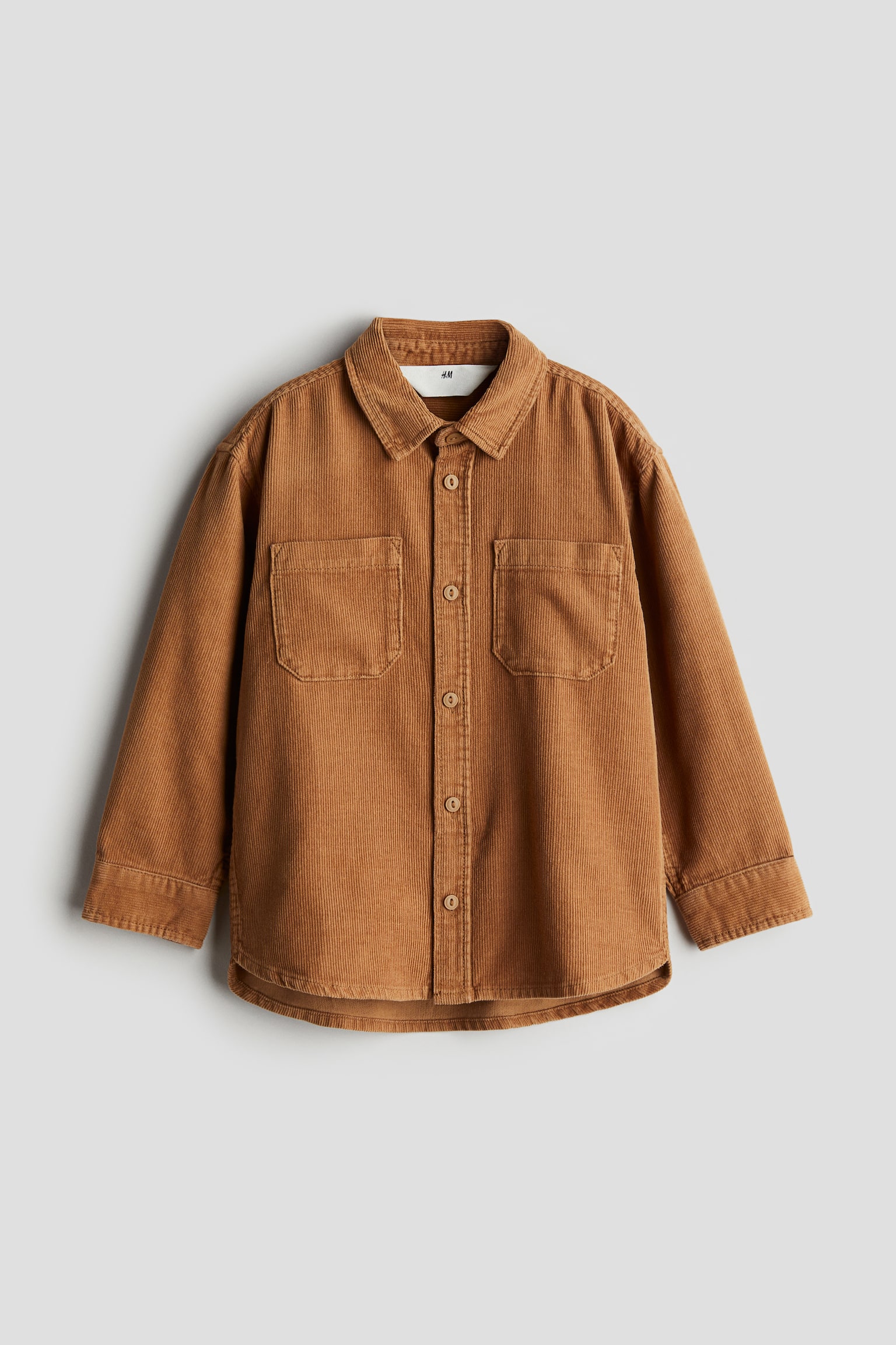 Cotton corduroy shirt - Light brown/Dusty blue/Navy blue - 1