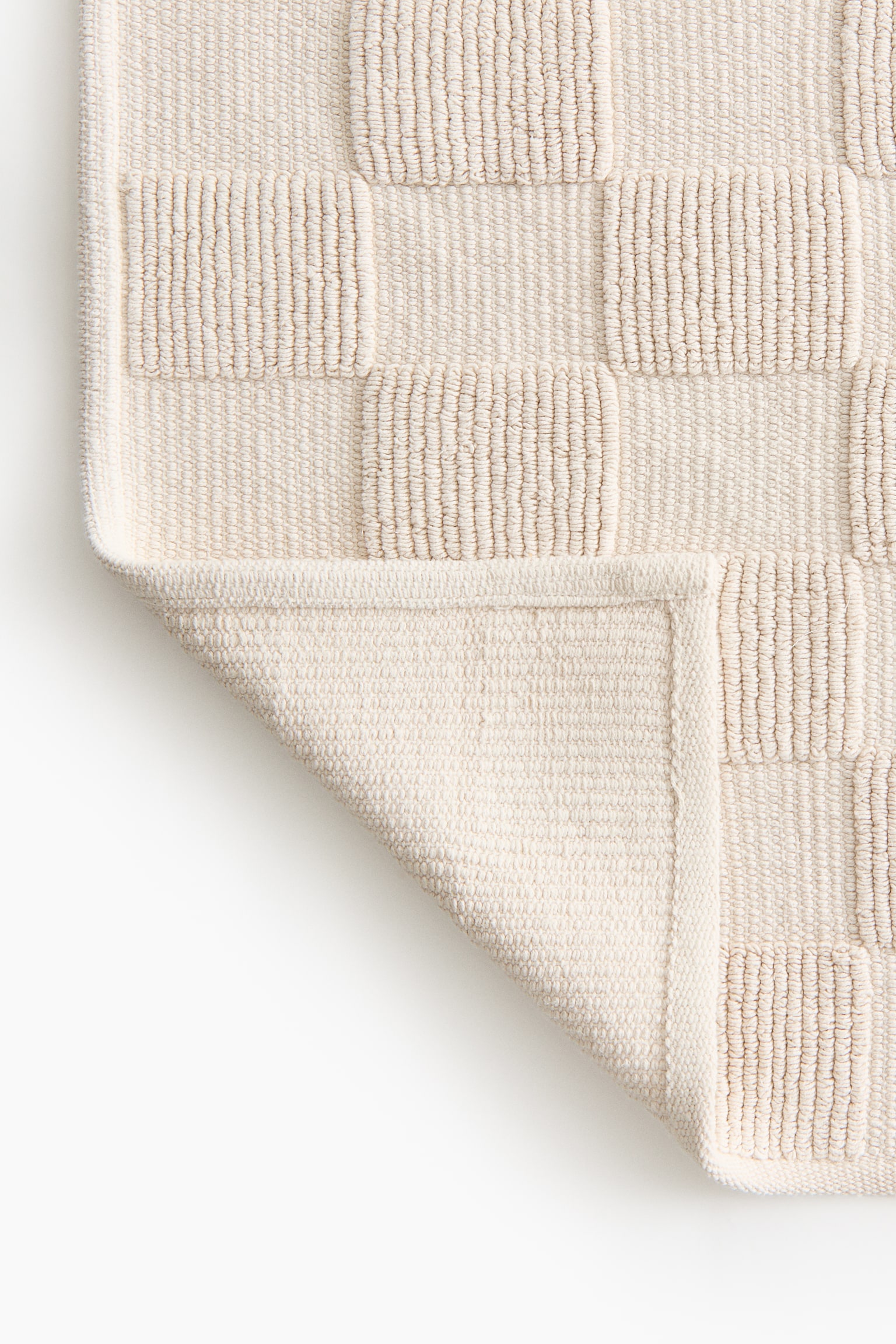 Checked bath mat - Light beige/White - 4