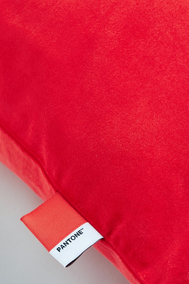 Cotton velvet cushion cover - Bright red - 2