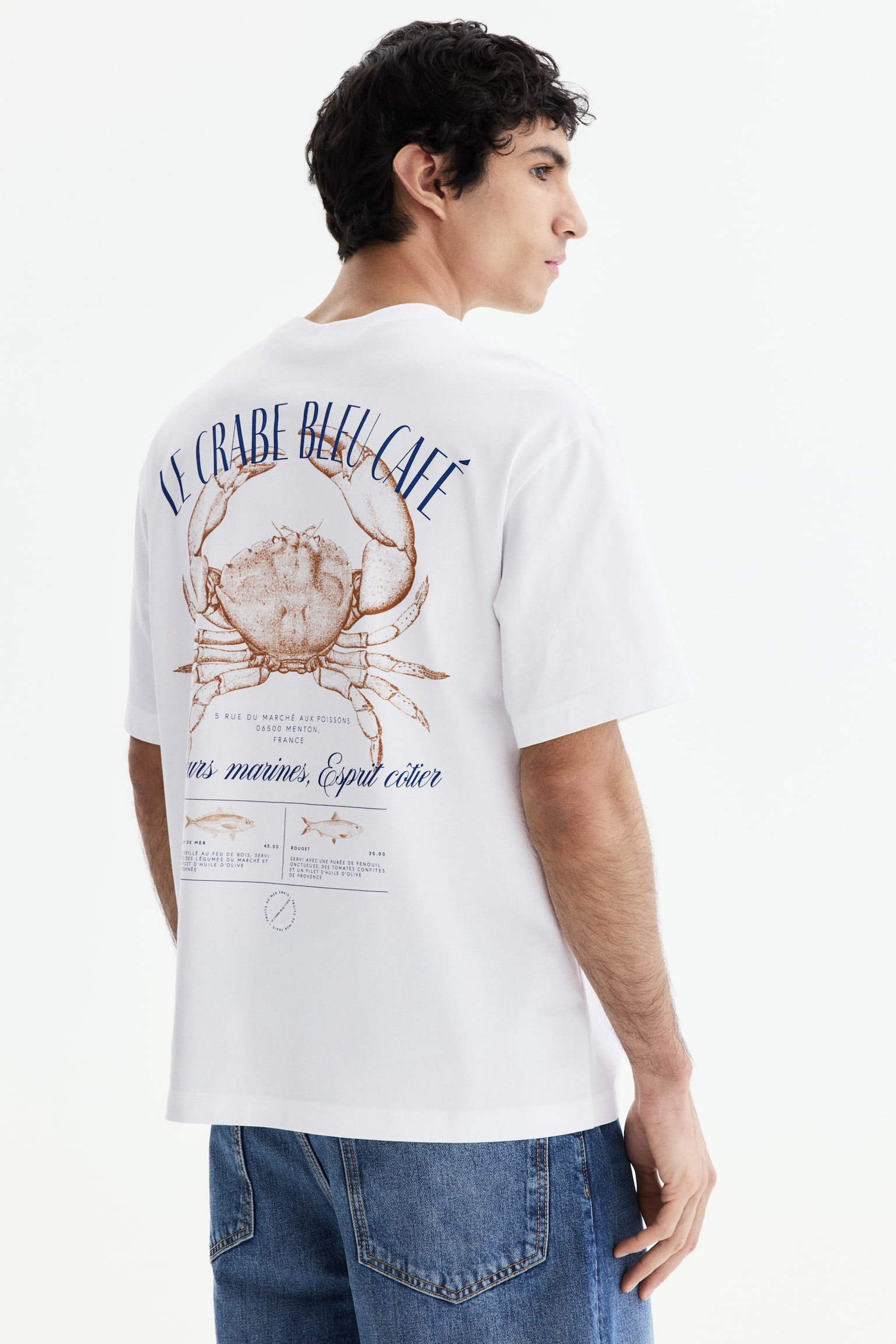 Loose Fit Printed T-shirt - White/Crab/Dark grey/No Defeat/Light blue/Non Redibit/Peach pink/Echo Park/White/NYC Run Club - 1