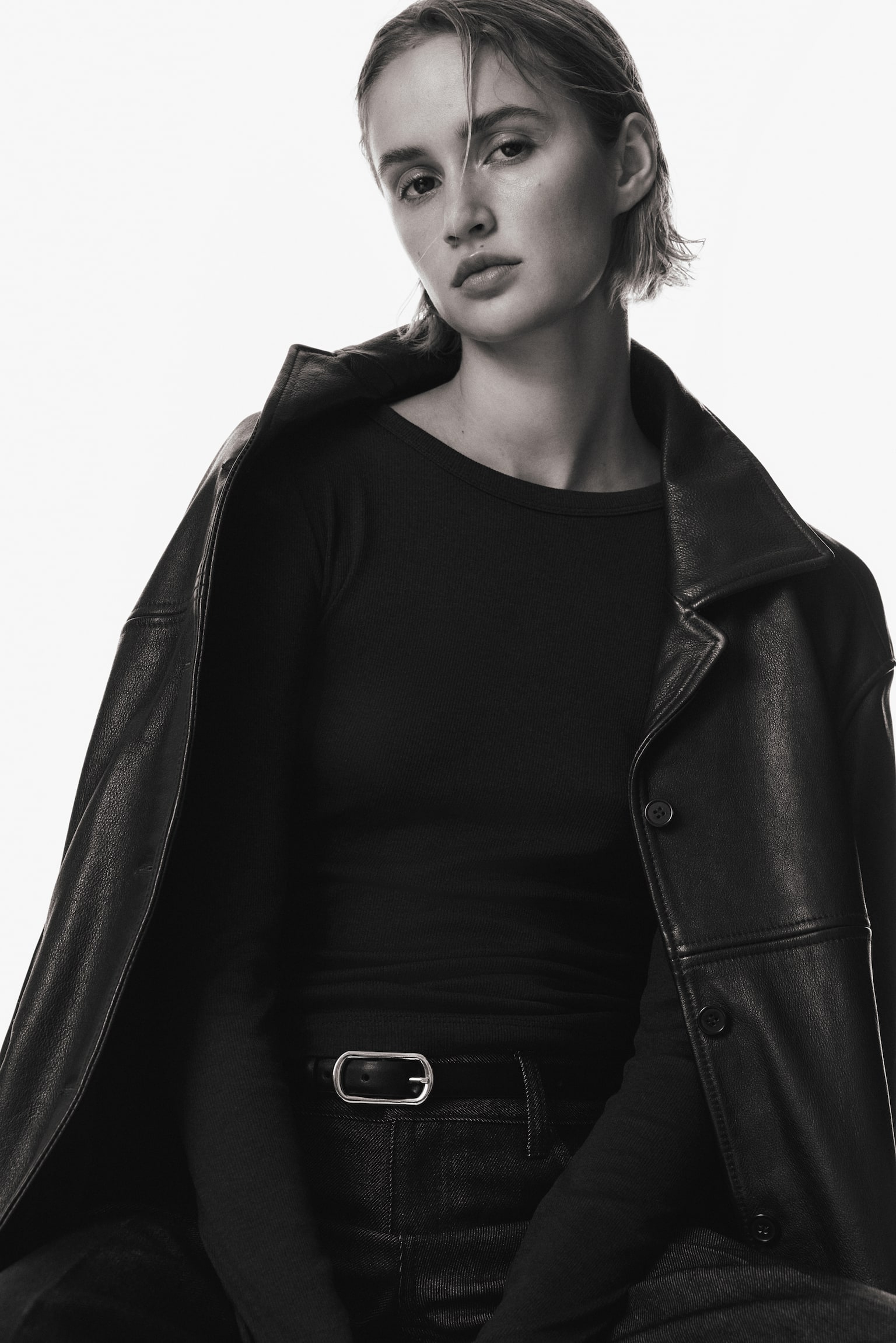 Ribbed Cotton-Blend Top - Dark brown/White/Gray melange - 6