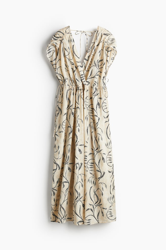 Abito oversize in cotone - Beige chiaro/fantasia - 1