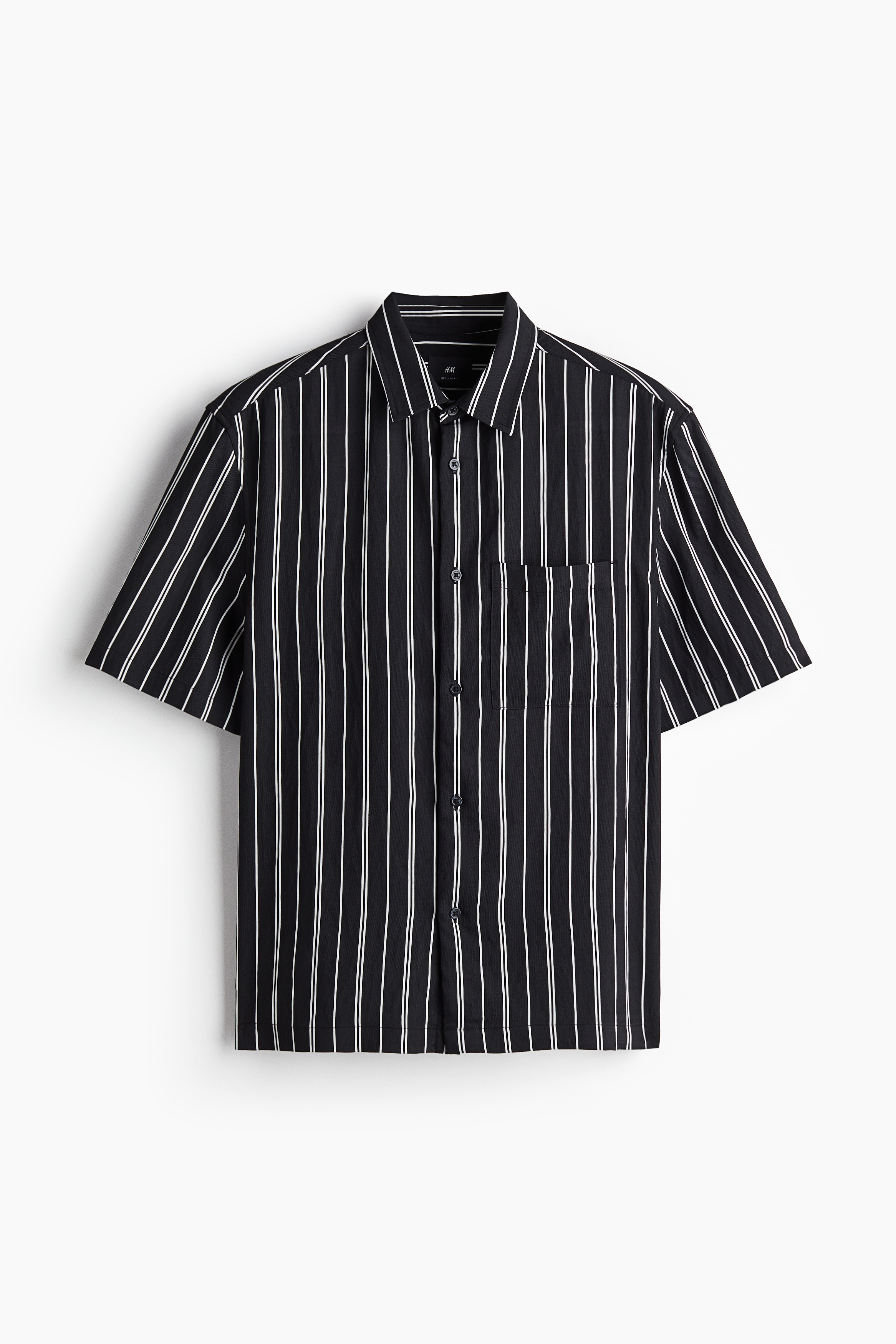 Regular Fit Short-sleeved shirt - Black/Striped