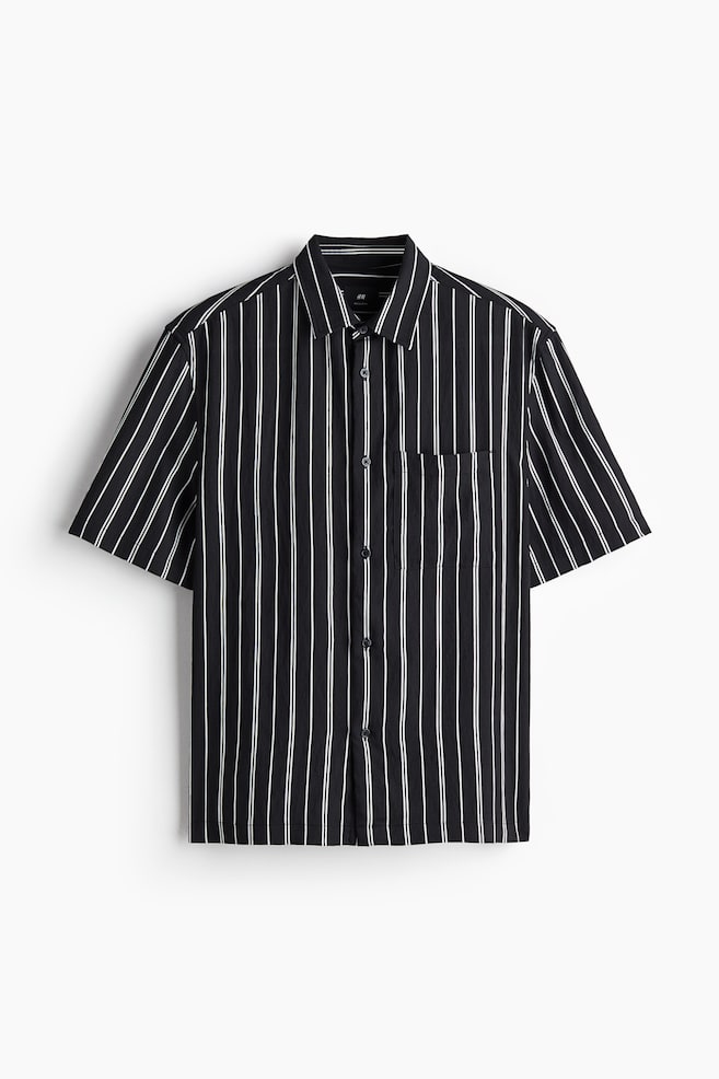 Camisa de manga corta Regular Fit - Negro/Rayas - 1