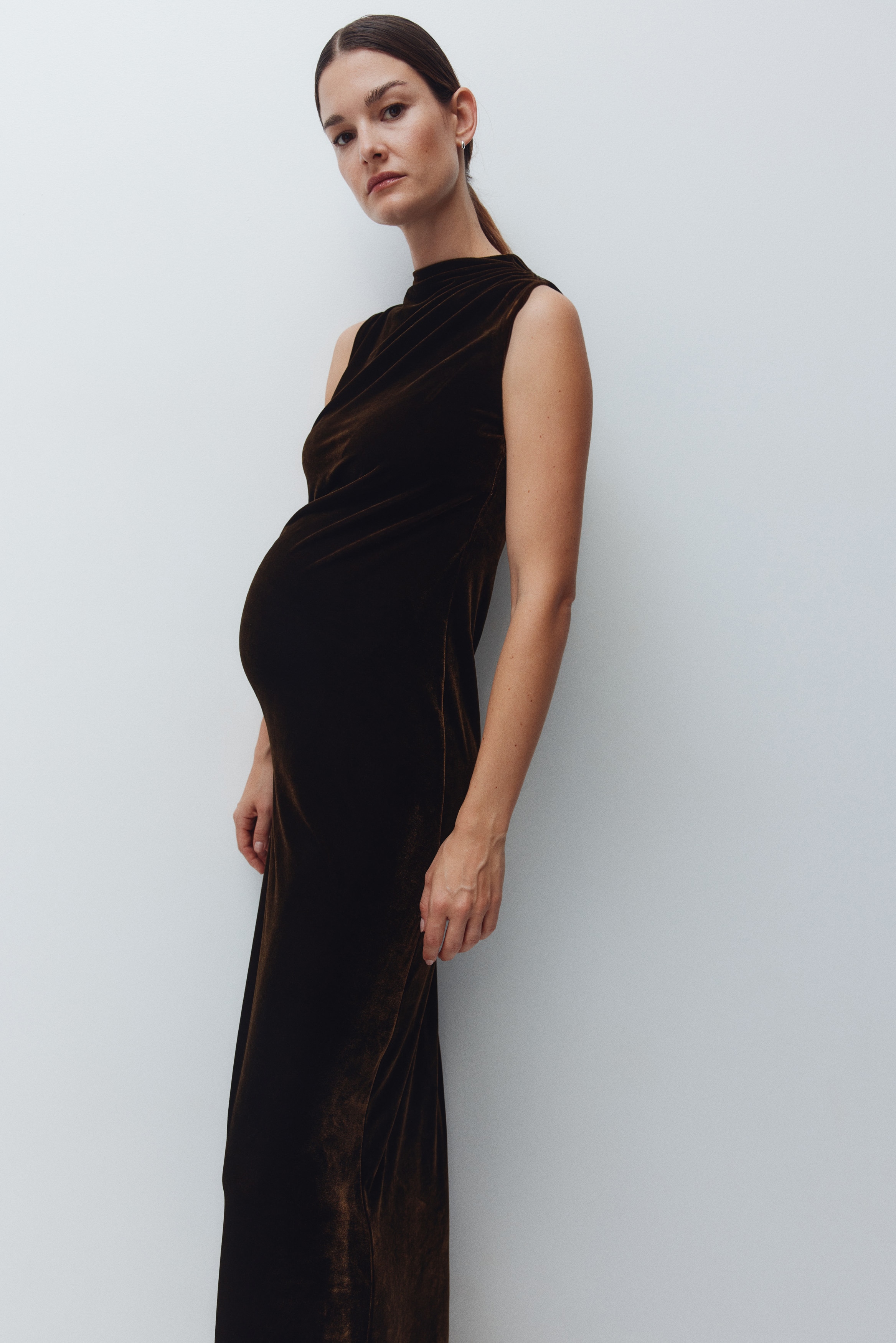 MAMA Abito senza maniche - Verde scuro/Nero/Nero/glitter