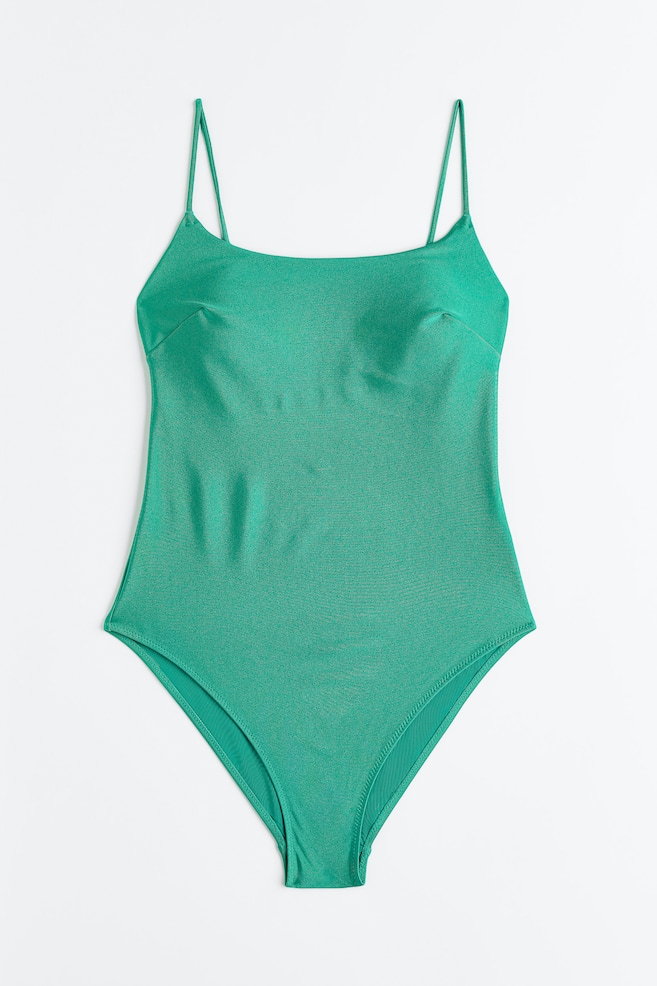 Padded-cup swimsuit - Emerald green/Black - 2