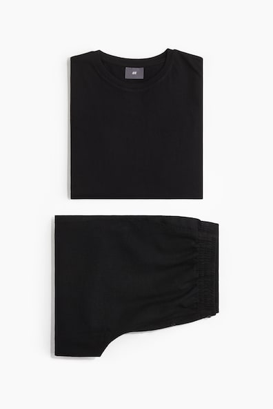 リネンブレンドパジャマ Tシャツ&ショートパンツ