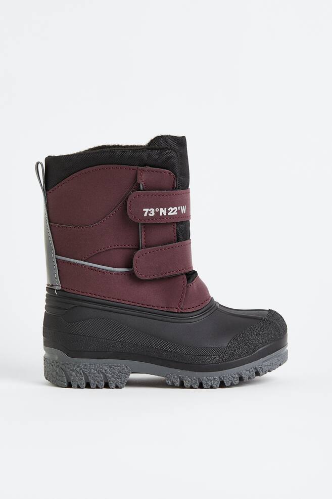 Waterproof winter boots - Dark red/Black - 2