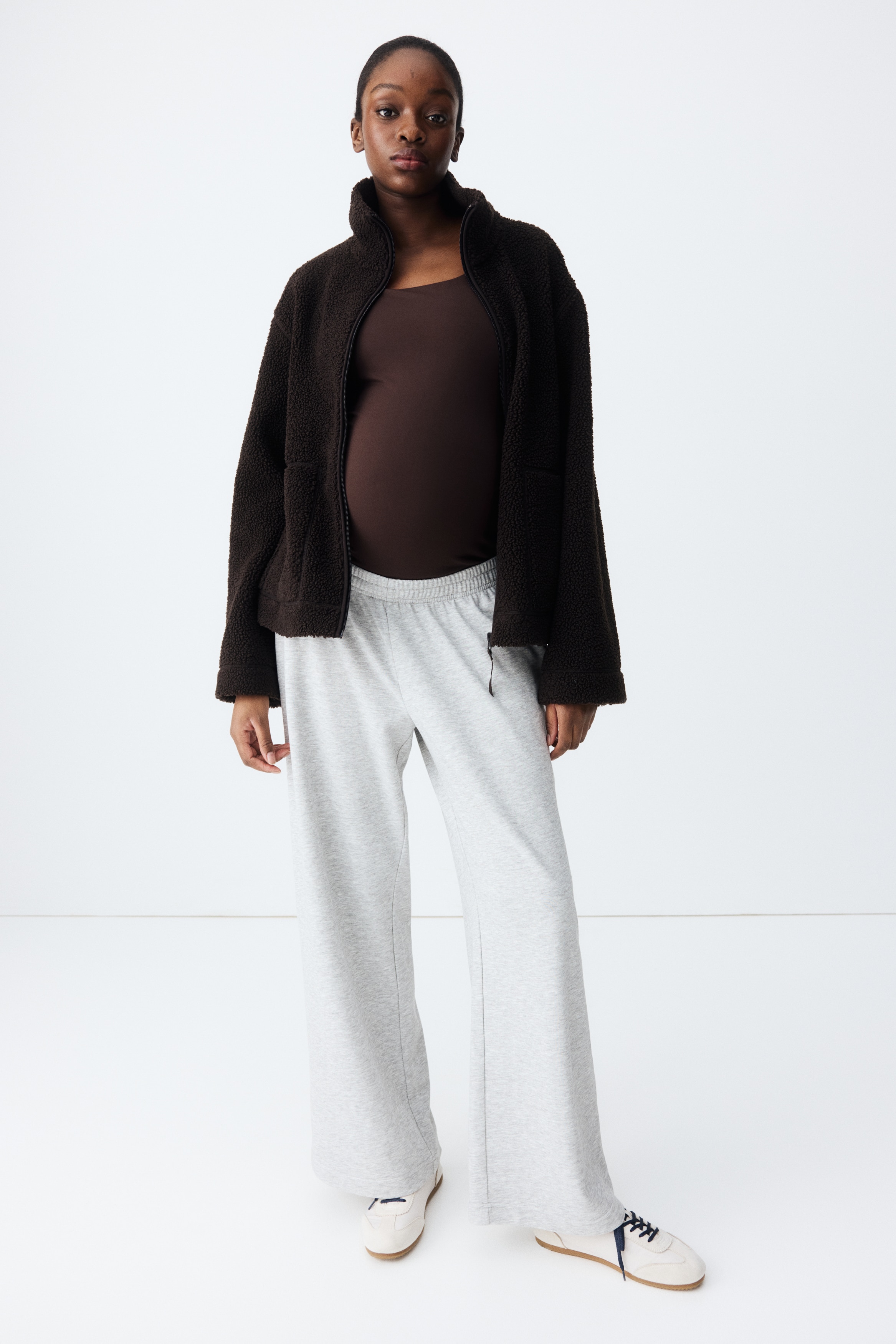 MAMA Donji deo trenerke - Sivi lapor/Crna