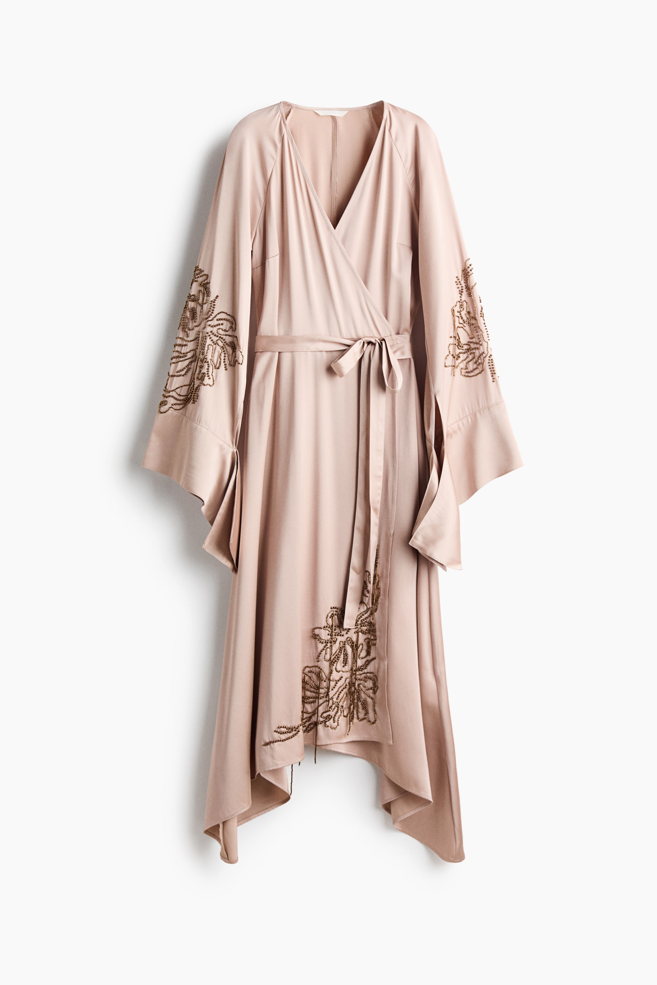 View larger image: Embellished wrap dress - Light beige - Ladies | H&M 1
